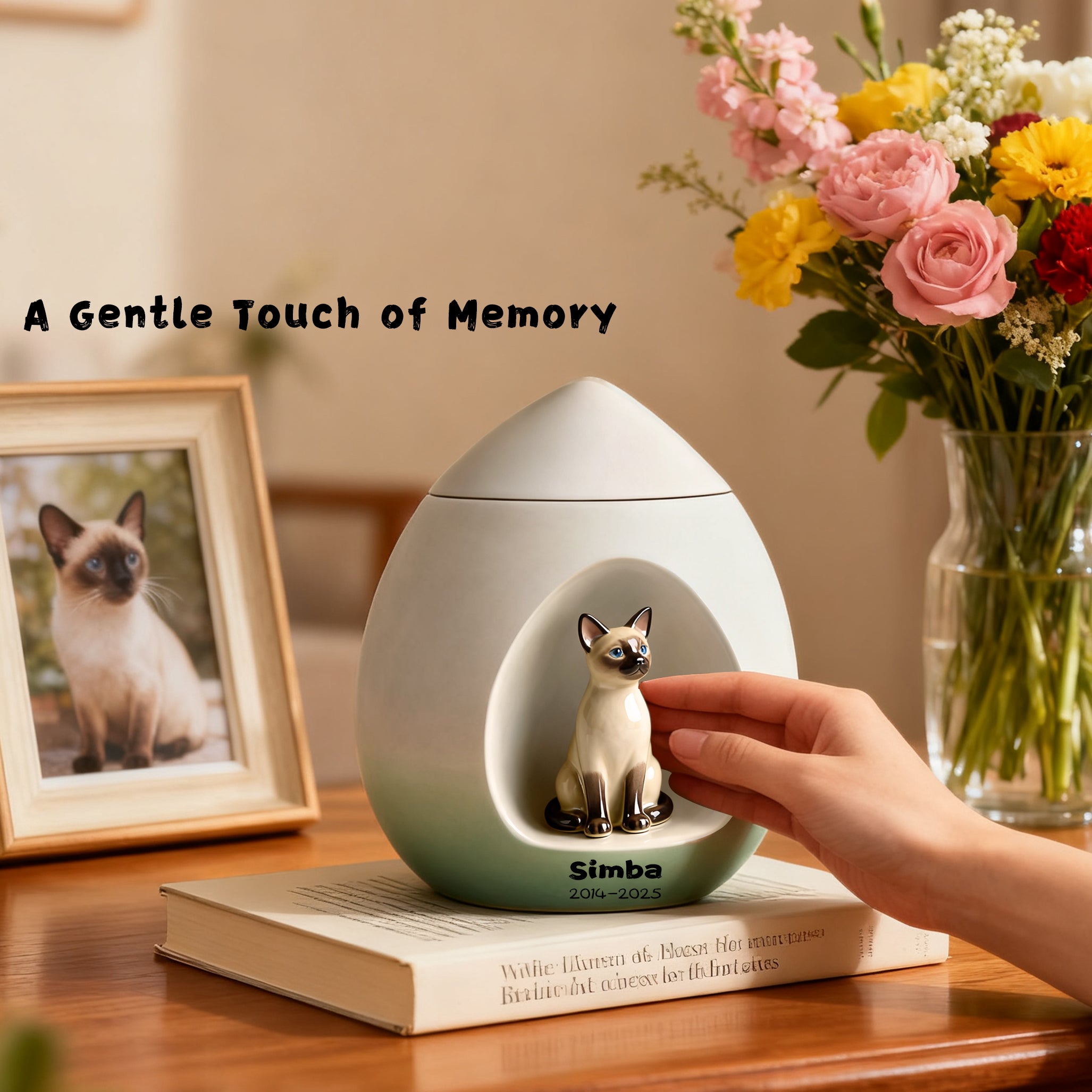 Personalized Sculpted Dog Urn – Custom Ceramic Urn with Portrait,Name&Date | Still See. Still Touch. Still With You