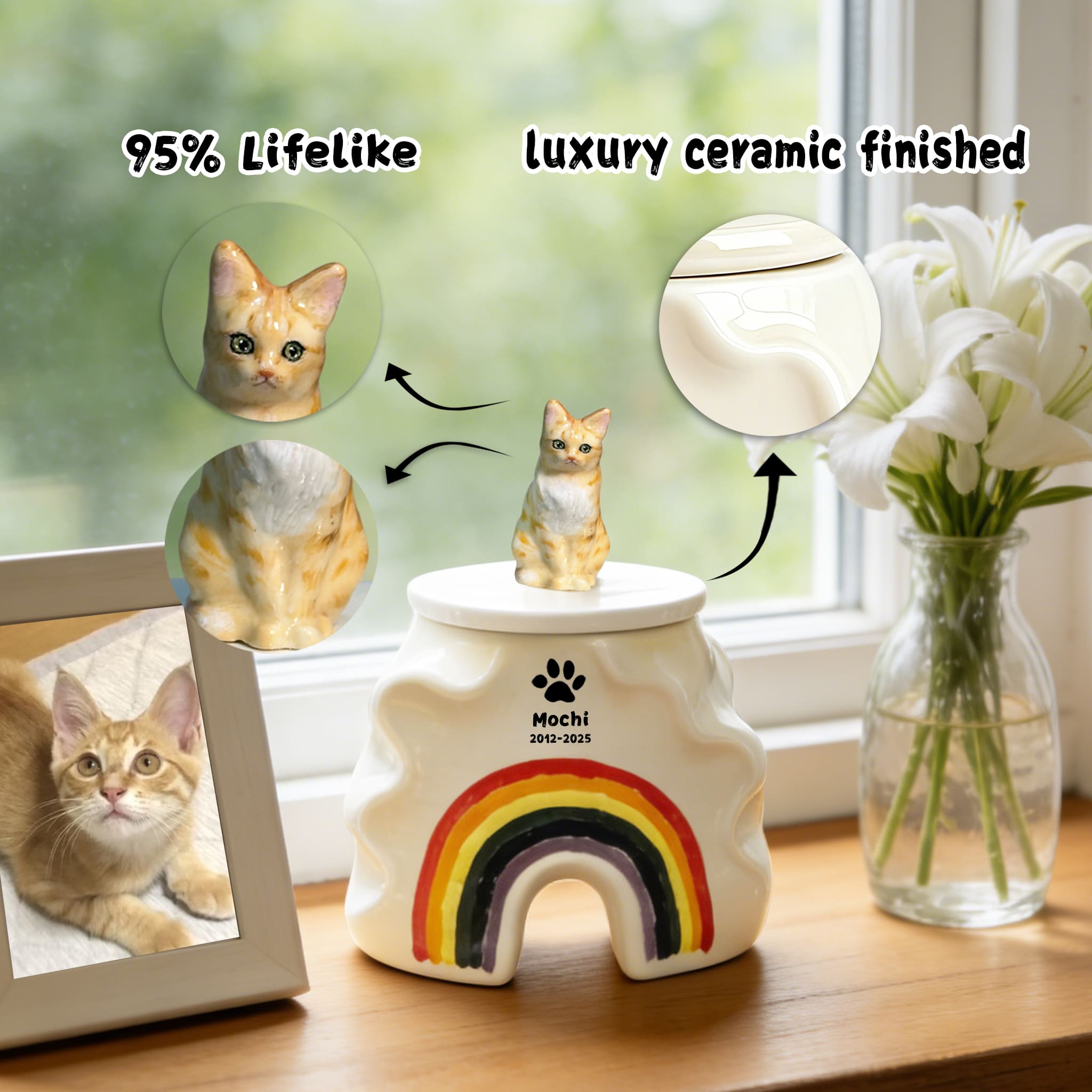 Personalized Cat Urn for Ashes #RB307
