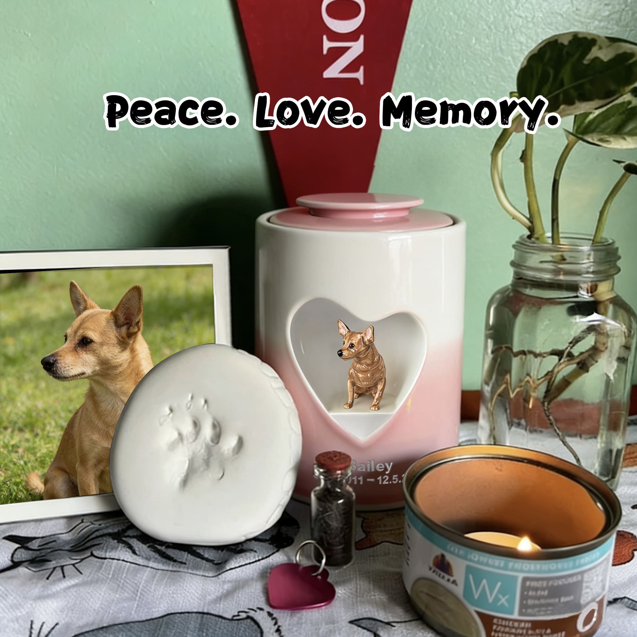 Personalized Heart-Shaped Dog Urn #HS204
