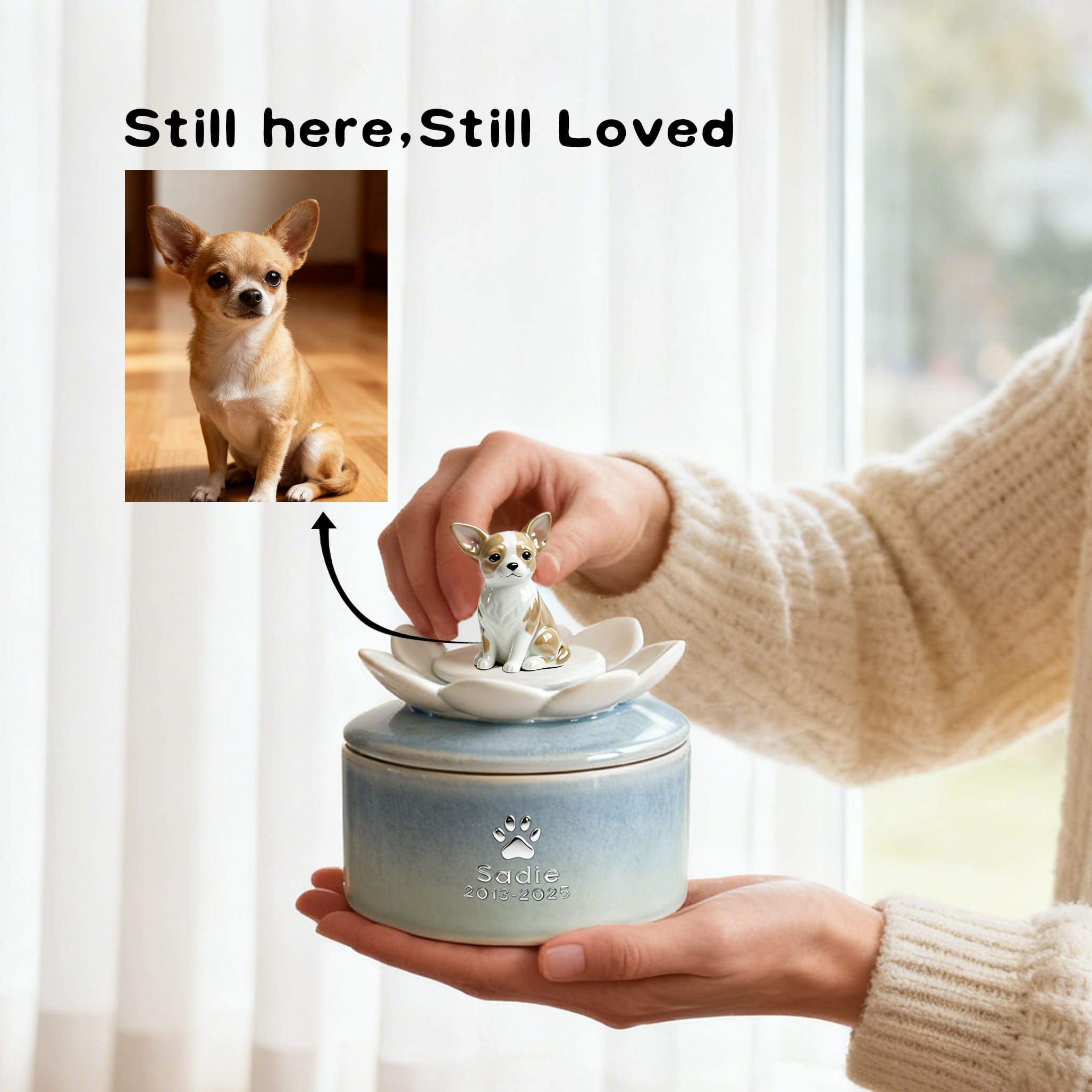 Handcrafted Ceramic Dog Urn #LO101