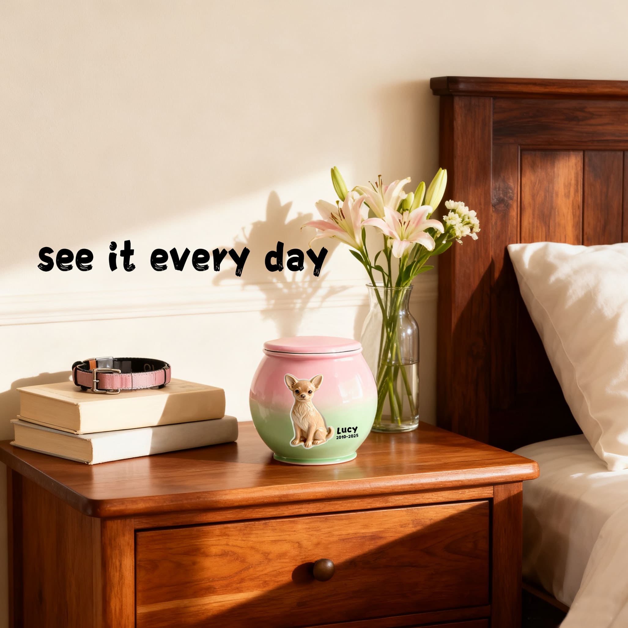 Custom Dog Urn with Engraved Name & Portrait | Gradient Ceramic Memorial for Cats & Dogs