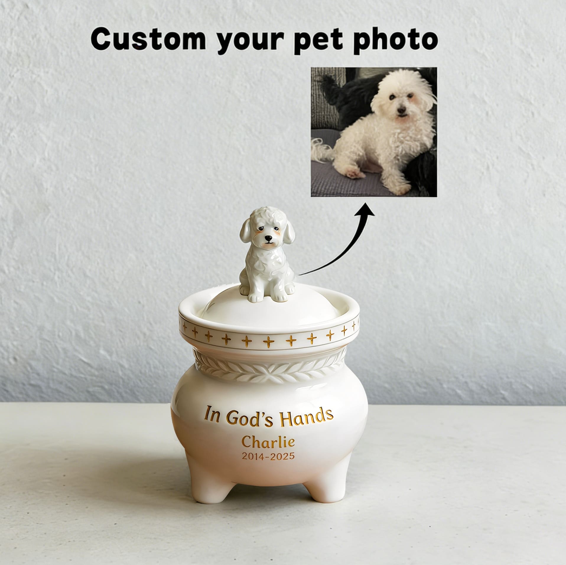 Custom poodle urn charlie photo personalized