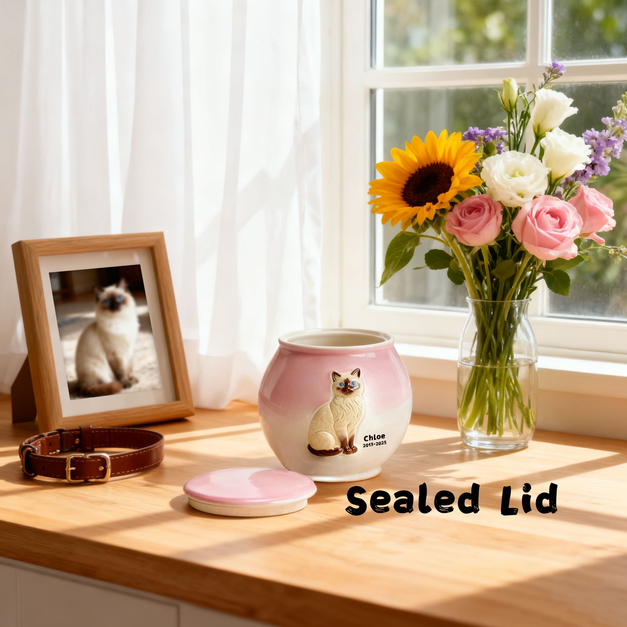 Small Cat-Shaped Ceramic Urn, 55lbs Pet Urns for Cat Ashes,Cat Urns for Ashes Animal Urns for Ashe Pet Cremation Urn