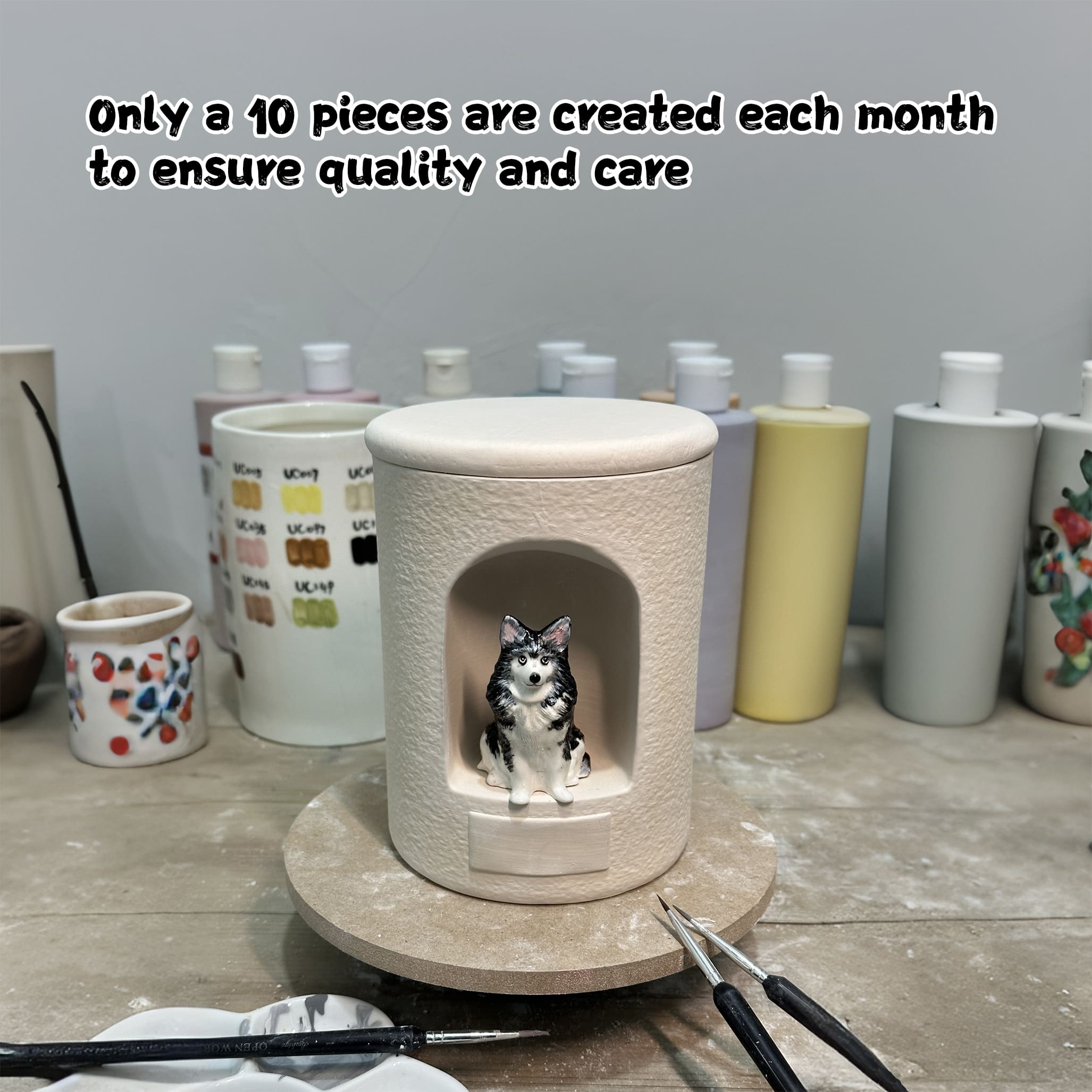 Minimalist Cylinder Pet Urn for Ashes #CY902
