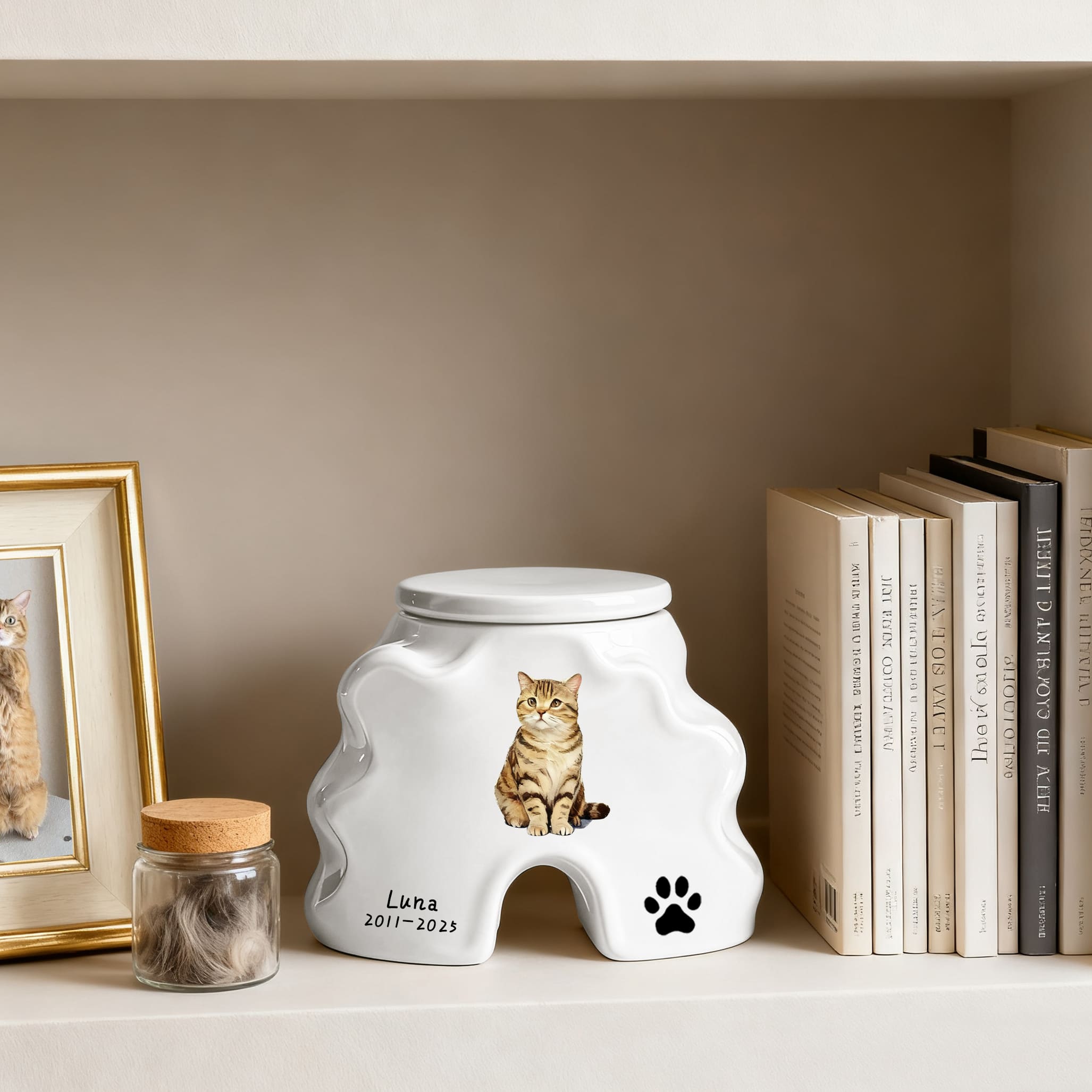 Handmade Pet Memorial Cat Urn – Custom Ceramic Ashes Keepsake for Dogs & Cats