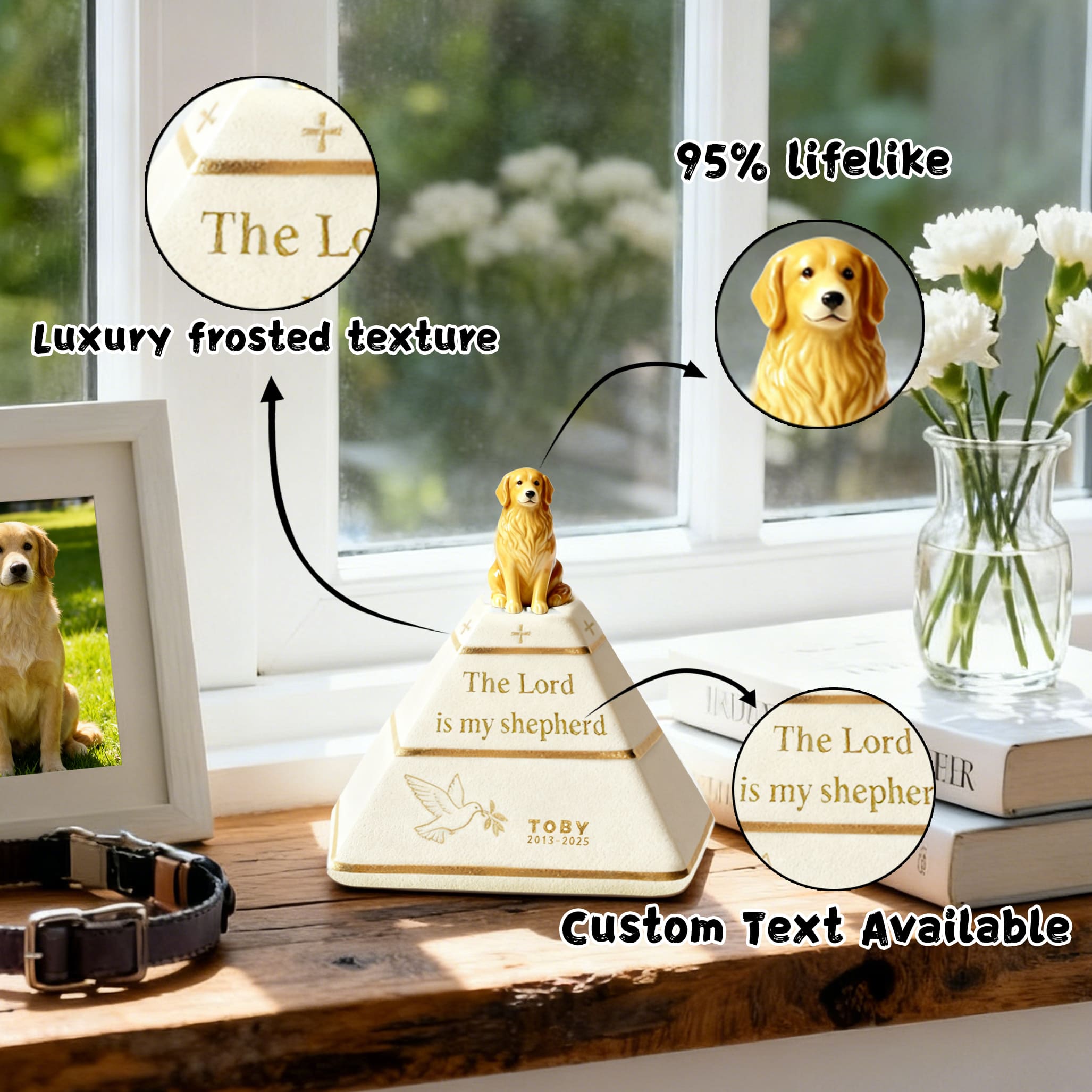 Personalized Pyramid Ceramic Pet Urn #P103
