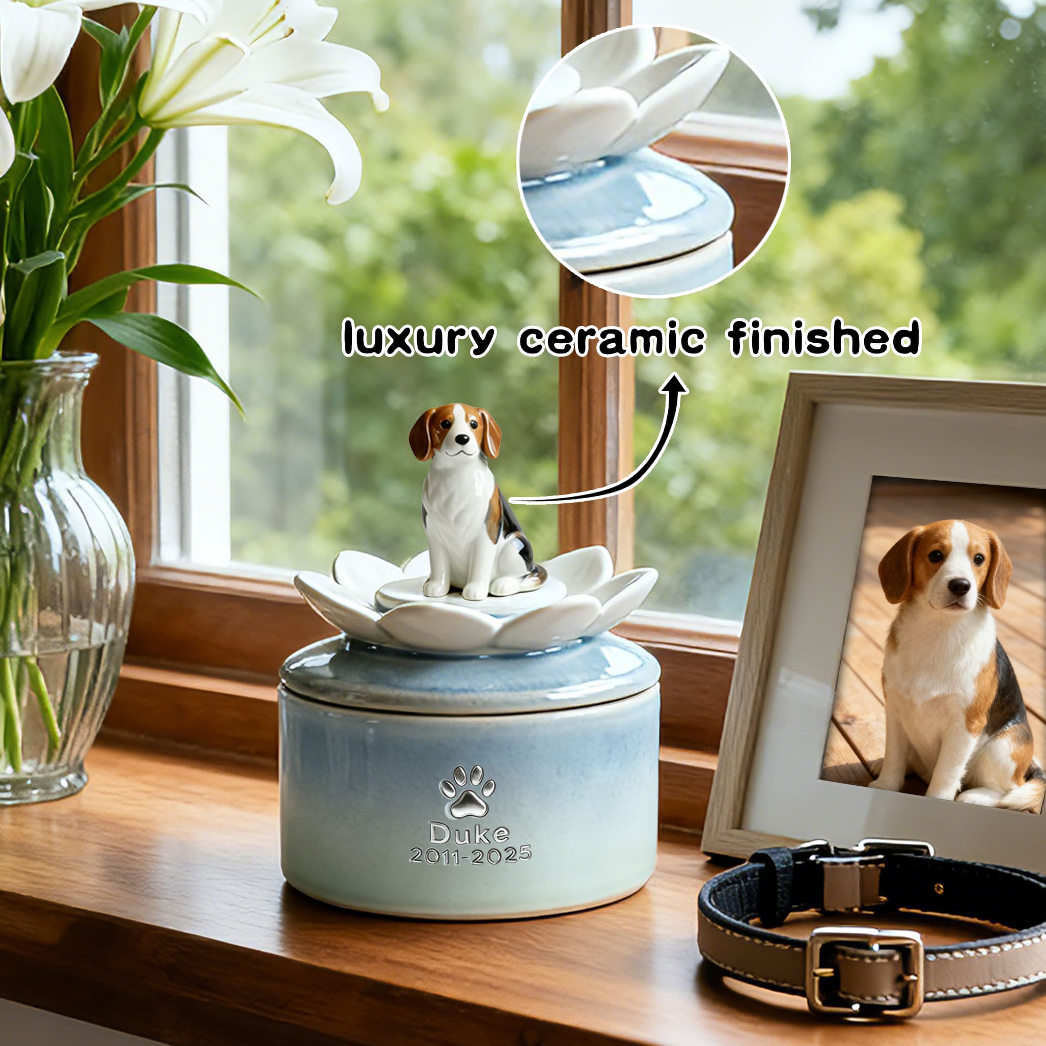 Handcrafted Ceramic Dog Urn #LO101