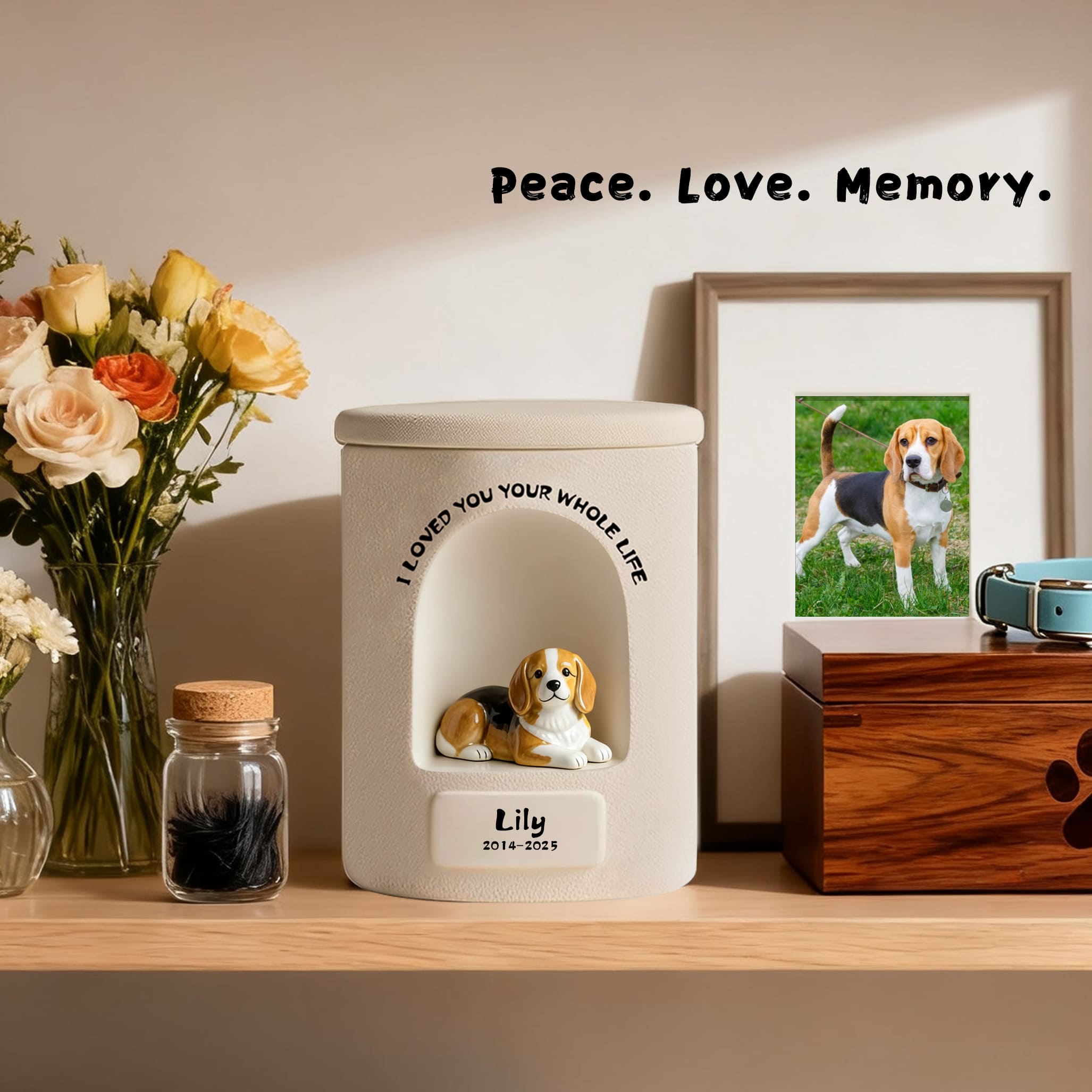 Personalized Dog Urn – Once-in-a-Lifetime Luxury Ceramic Dog & Cat Ashes Urn, Fine Art Hand-Painted Memorial Gift