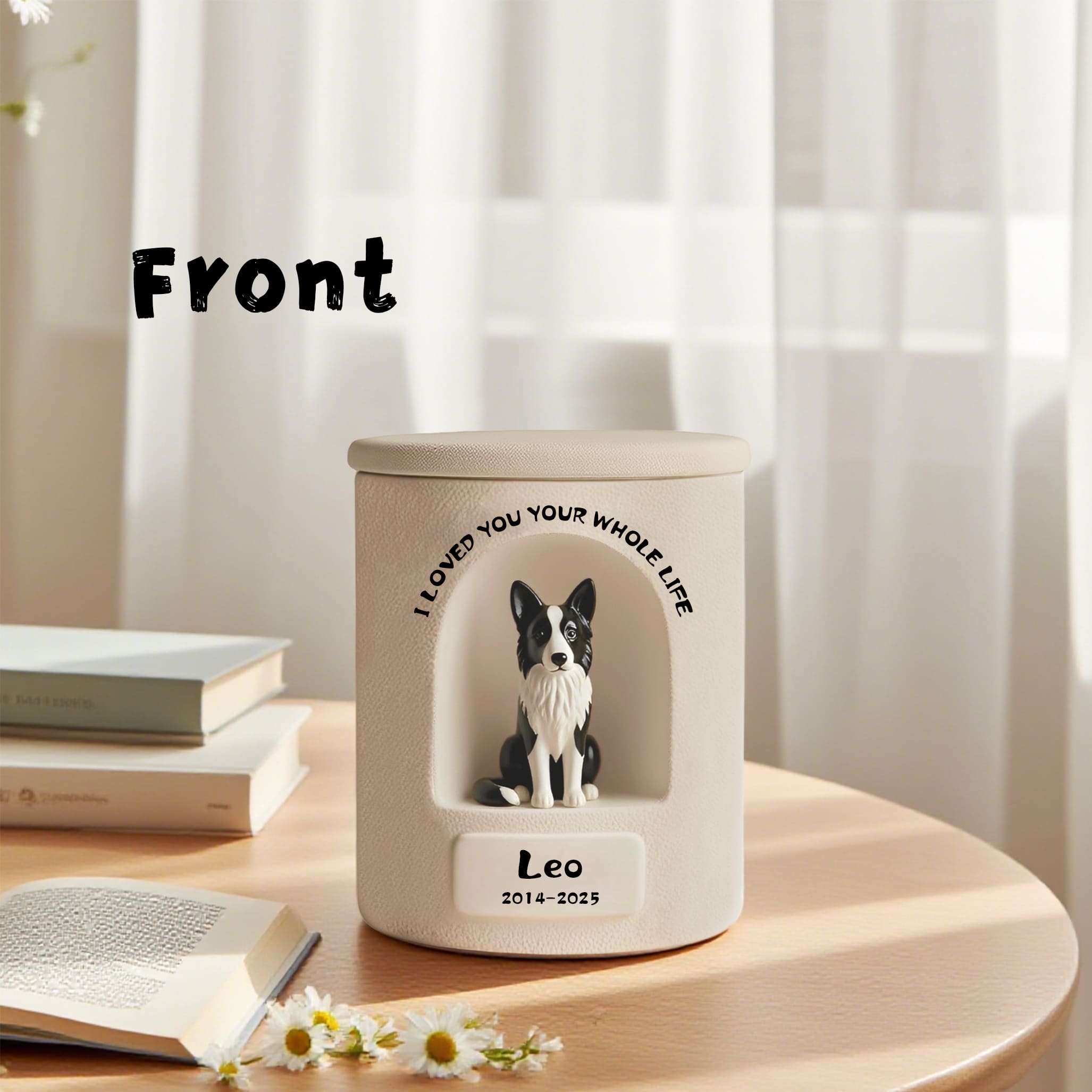 Personalized Dog Urn – Once-in-a-Lifetime Luxury Ceramic Dog & Cat Ashes Urn, Fine Art Hand-Painted Memorial Gift