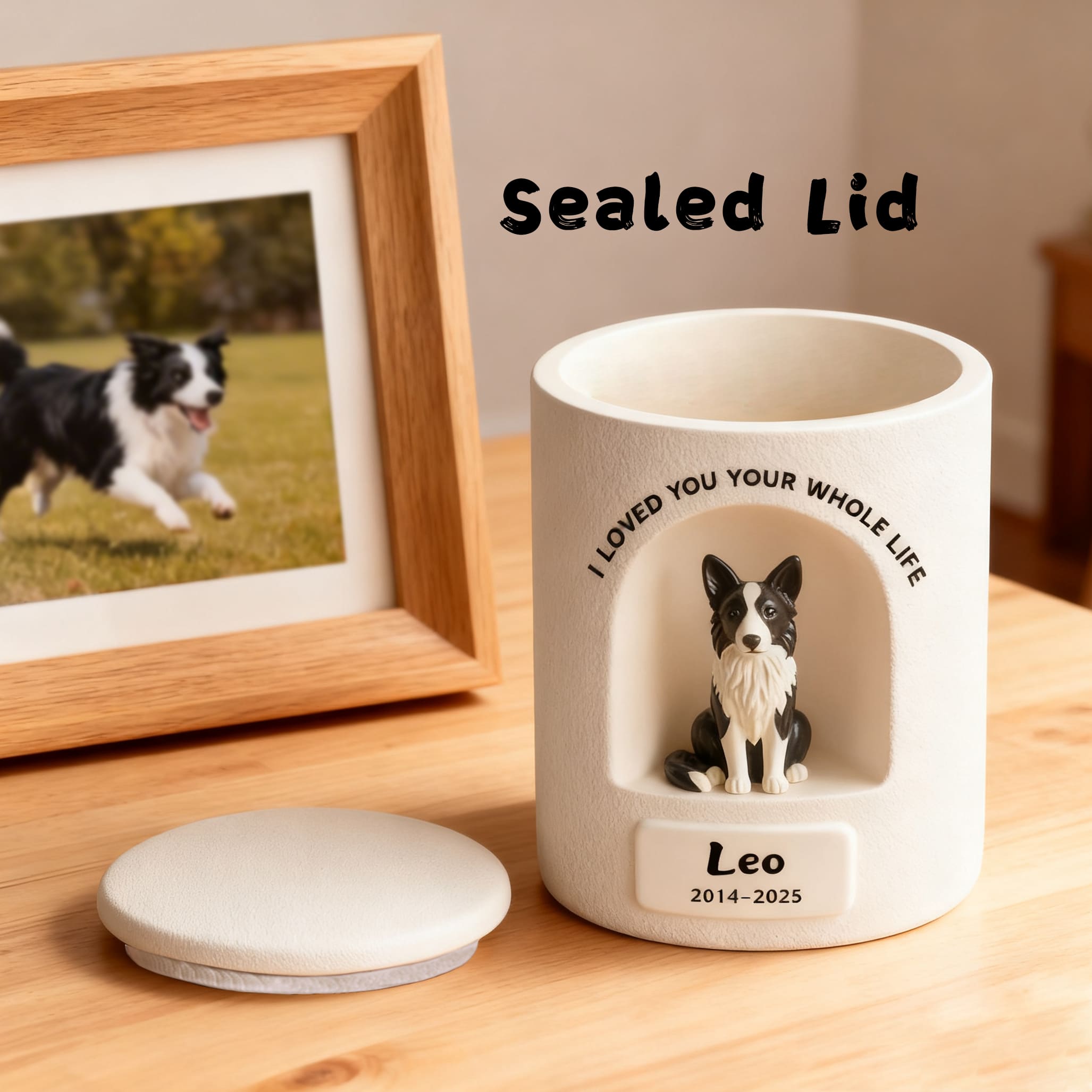 Personalized Dog Urn – Once-in-a-Lifetime Luxury Ceramic Dog & Cat Ashes Urn, Fine Art Hand-Painted Memorial Gift