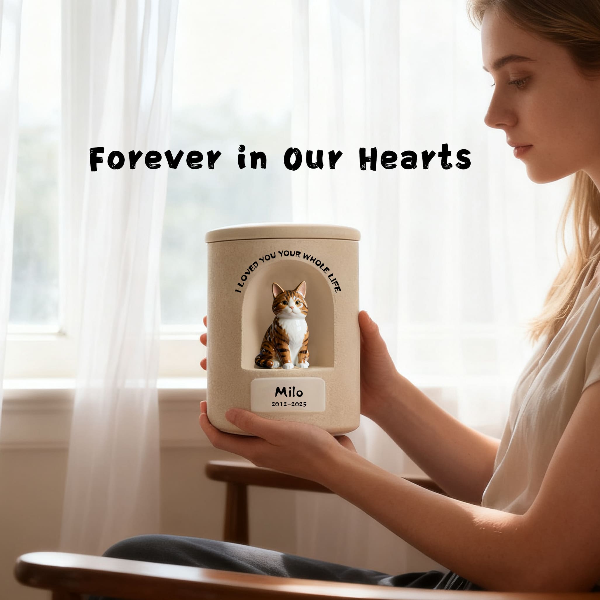 Personalized Dog Urn – Once-in-a-Lifetime Luxury Ceramic Dog & Cat Ashes Urn, Fine Art Hand-Painted Memorial Gift