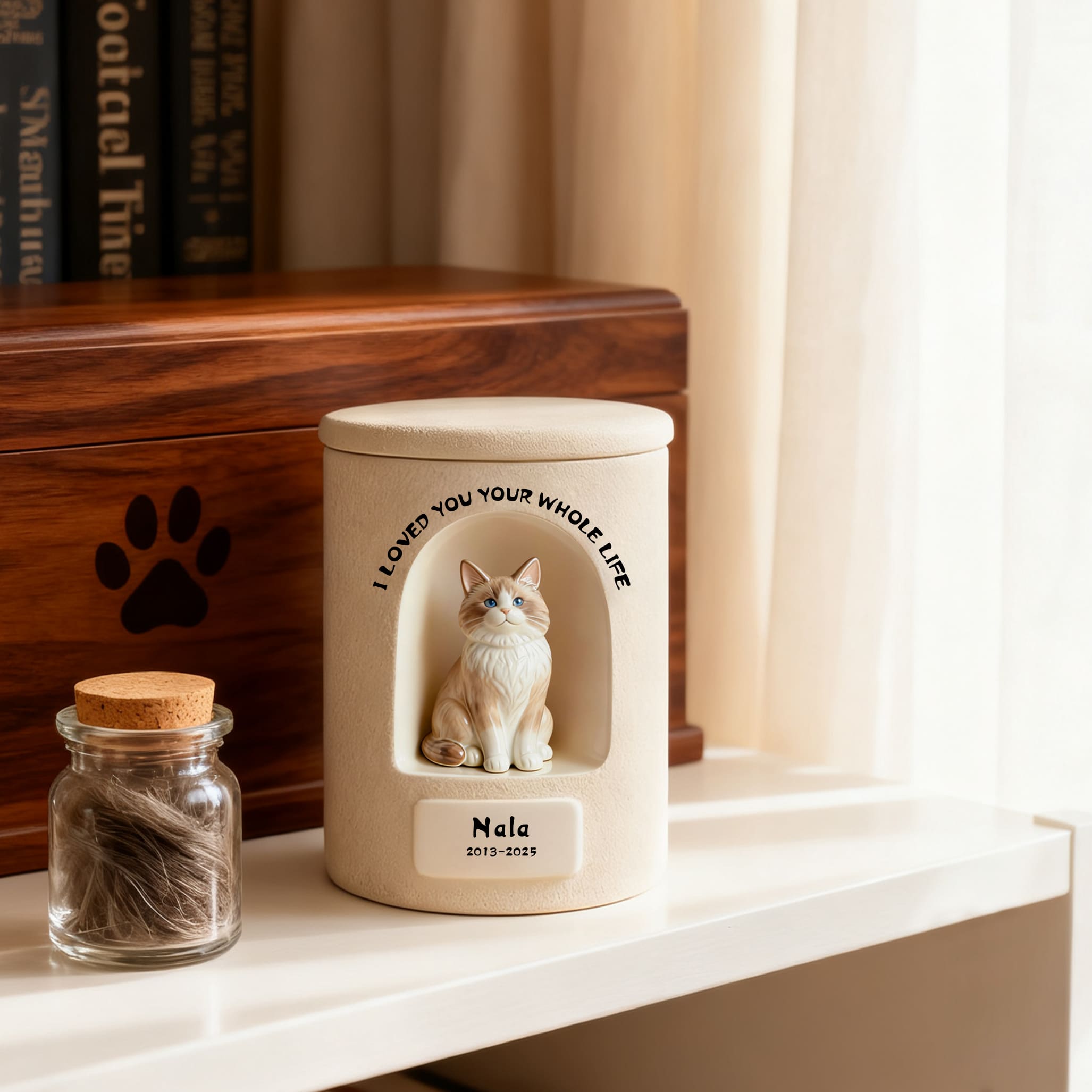 Personalized Dog Urn – Once-in-a-Lifetime Luxury Ceramic Dog & Cat Ashes Urn, Fine Art Hand-Painted Memorial Gift