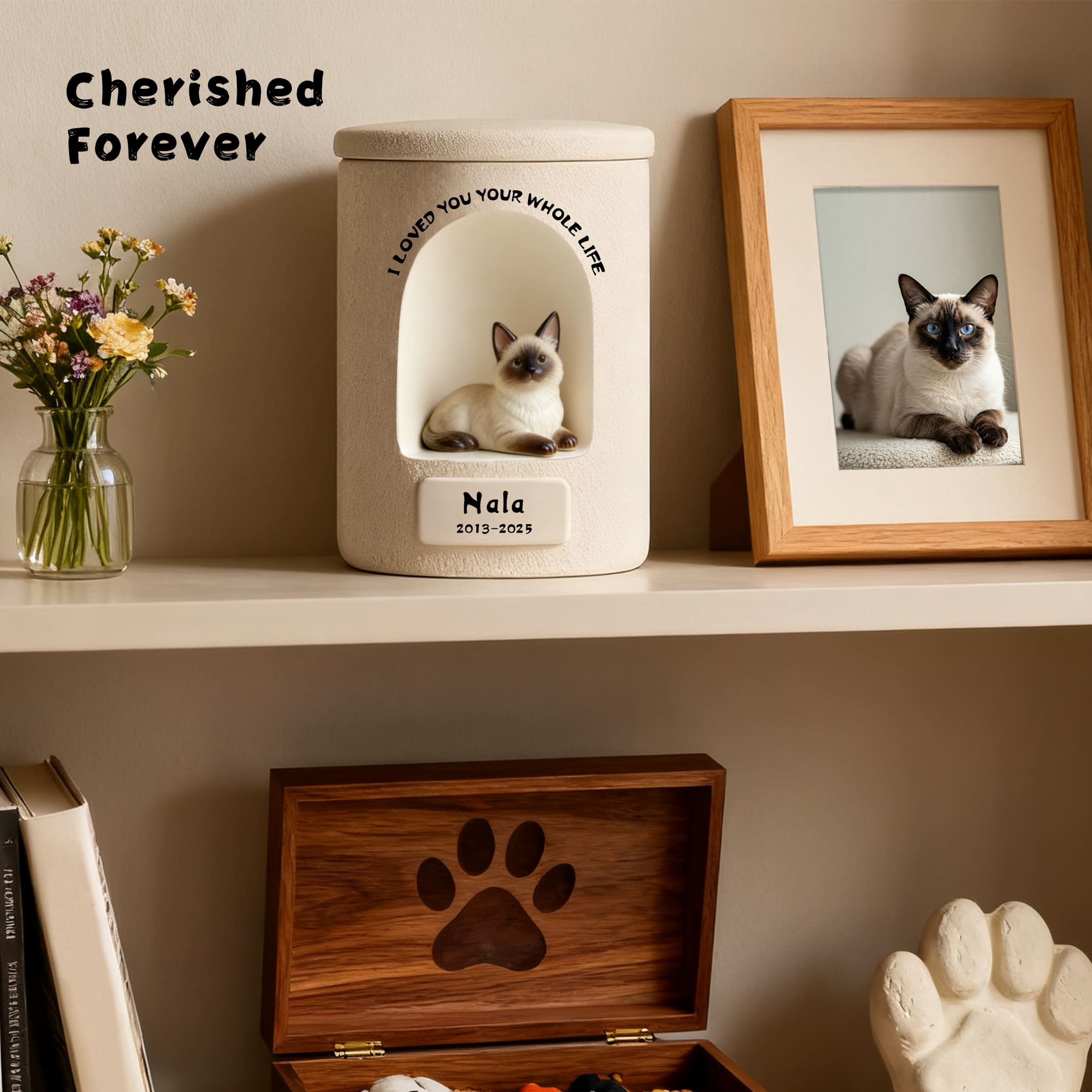 Personalized Dog Urn – Once-in-a-Lifetime Luxury Ceramic Dog & Cat Ashes Urn, Fine Art Hand-Painted Memorial Gift