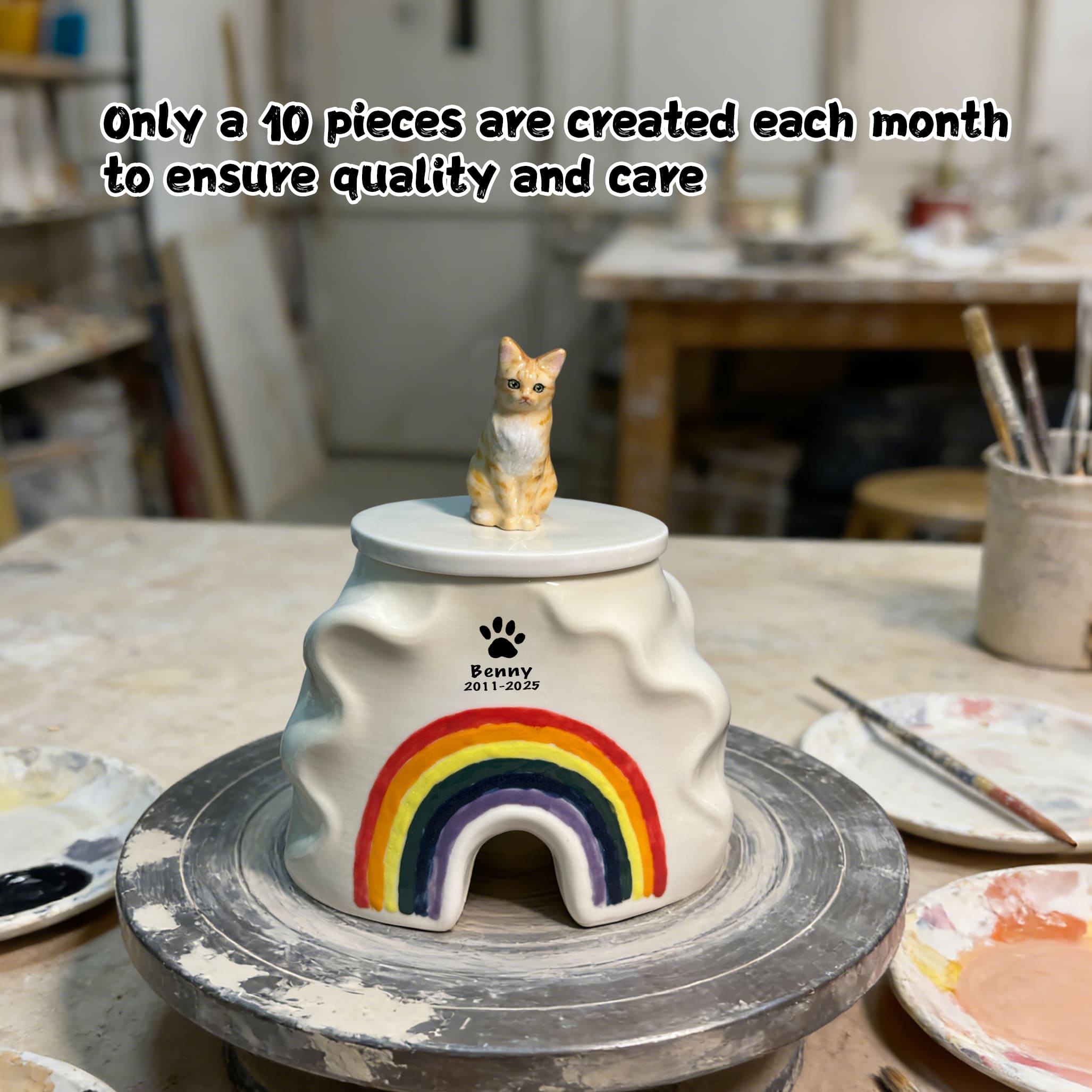 Personalized Cat Urn for Ashes #RB307
