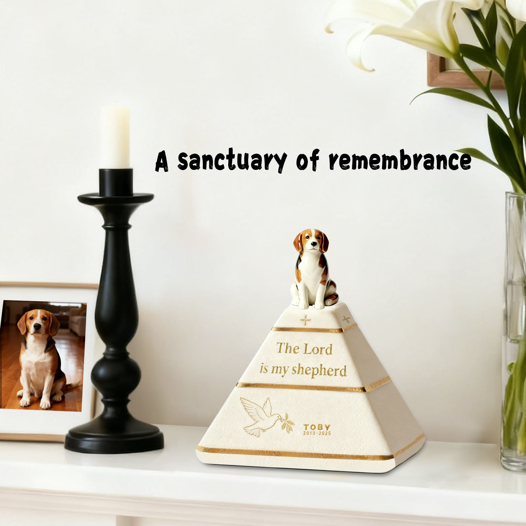 Personalized Pyramid Ceramic Pet Urn #P103