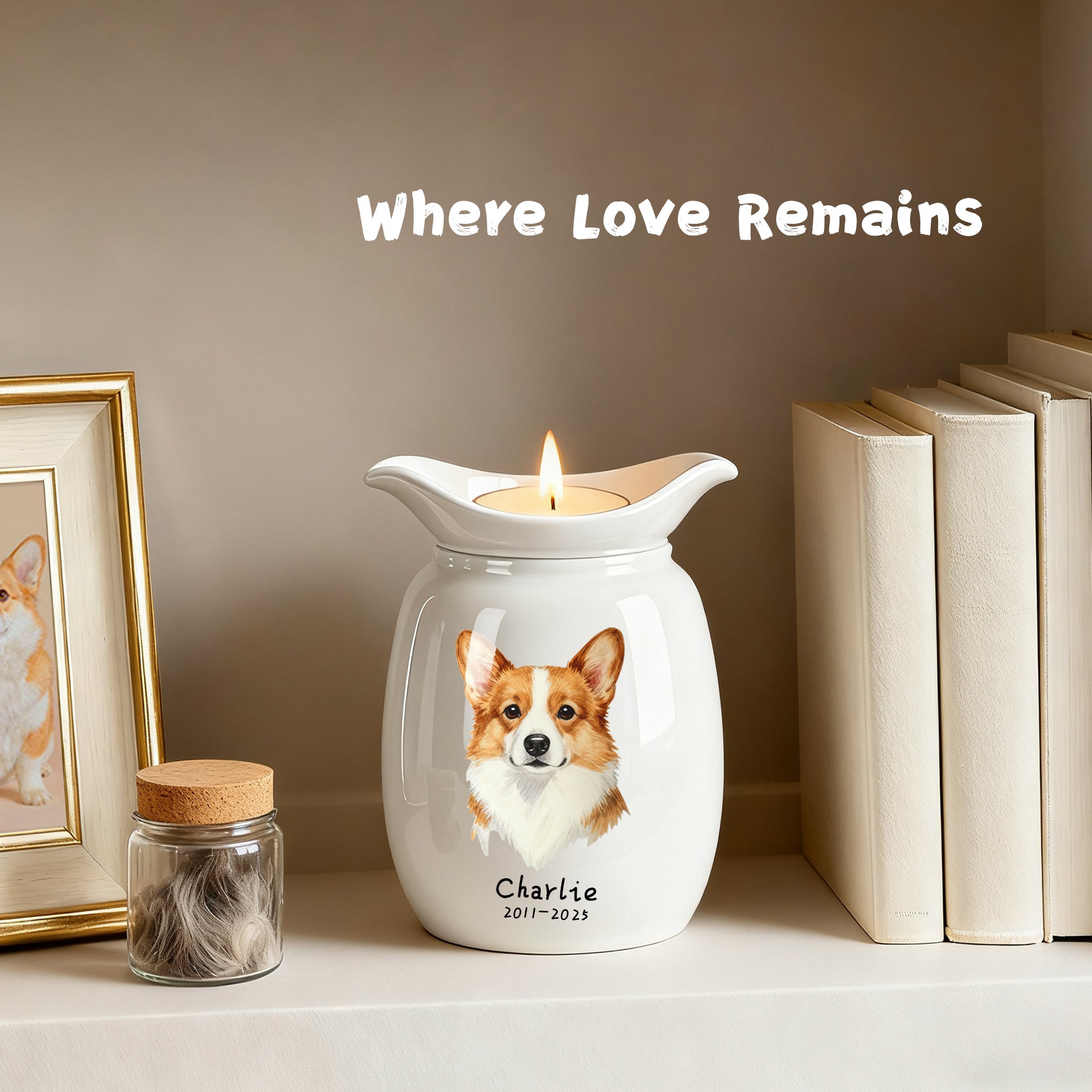 Dog Urn with Candle – Personalized #CA103