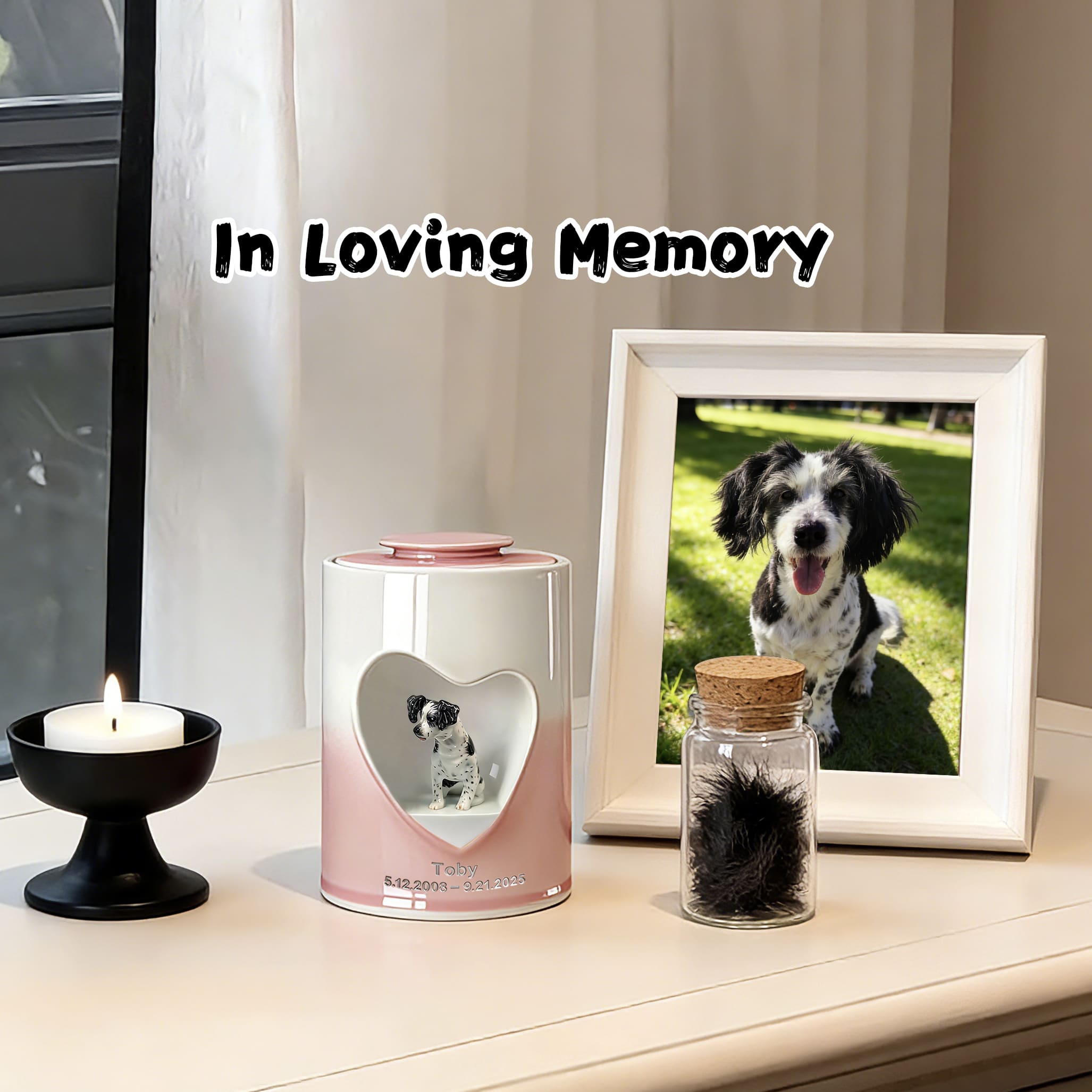 Personalized Heart-Shaped Dog Urn for Ashes #HS203