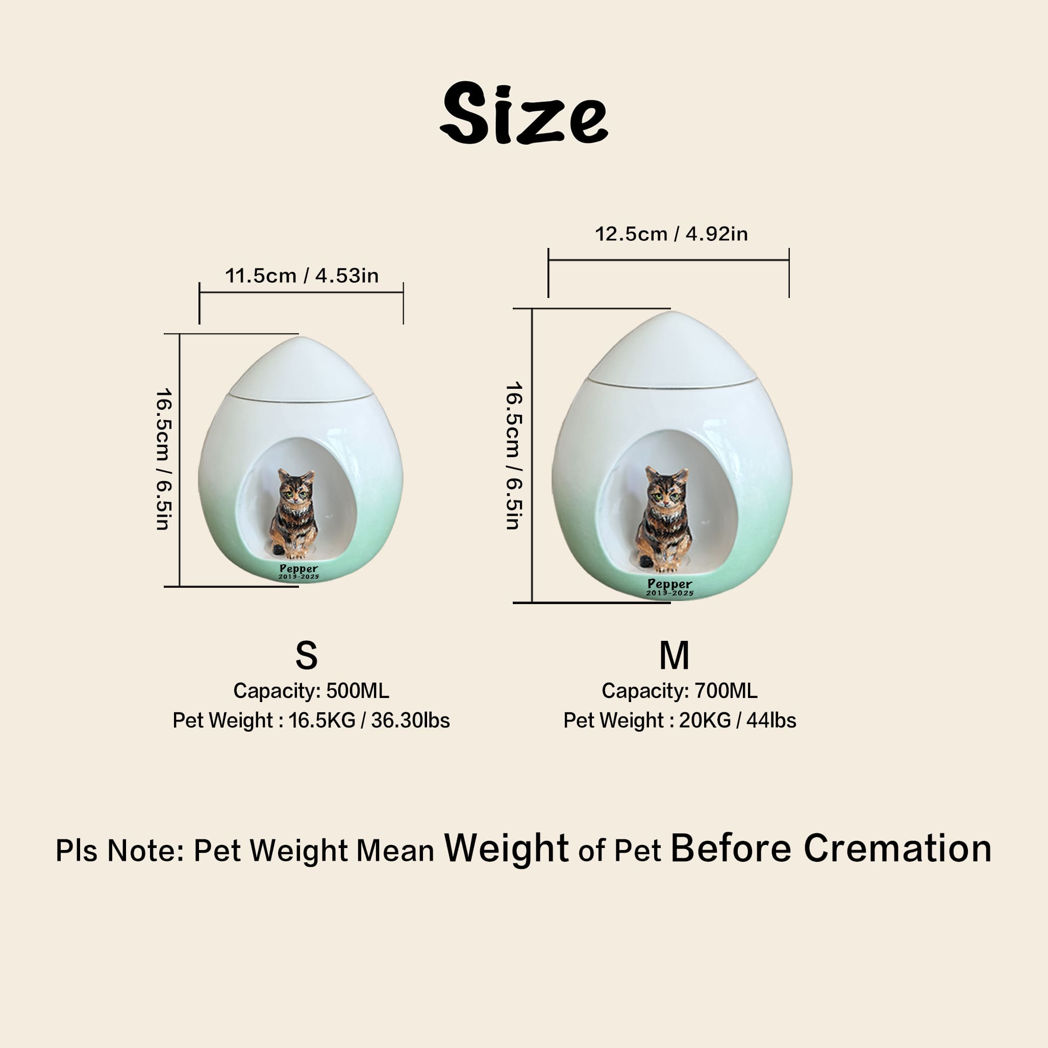 Handmade Ceramic Cat Urn for Ashes