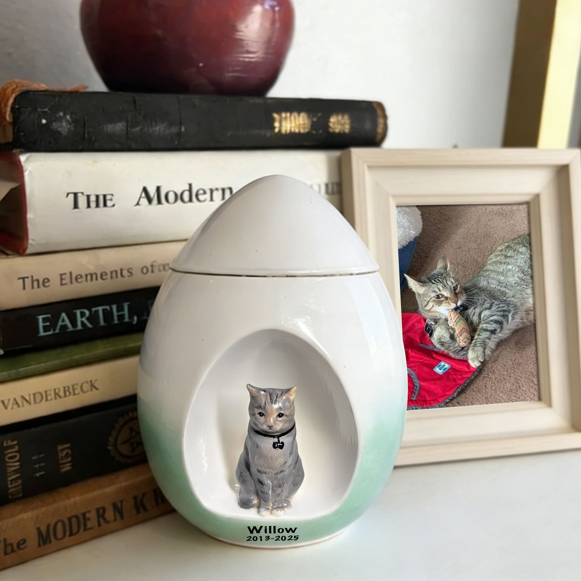 Handmade Ceramic Cat Urn for Ashes