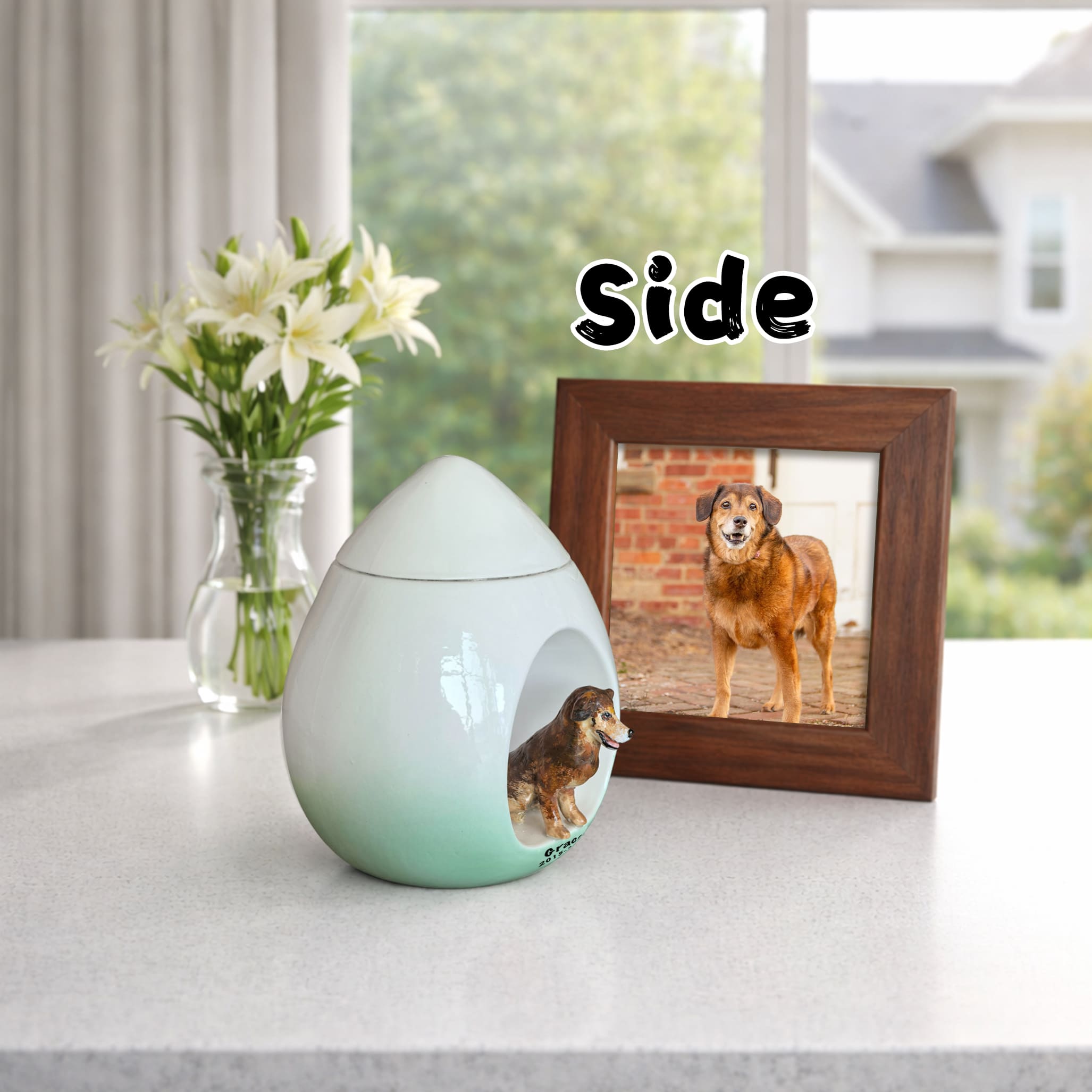 Luxury Teardrop Dog Urn Customisation