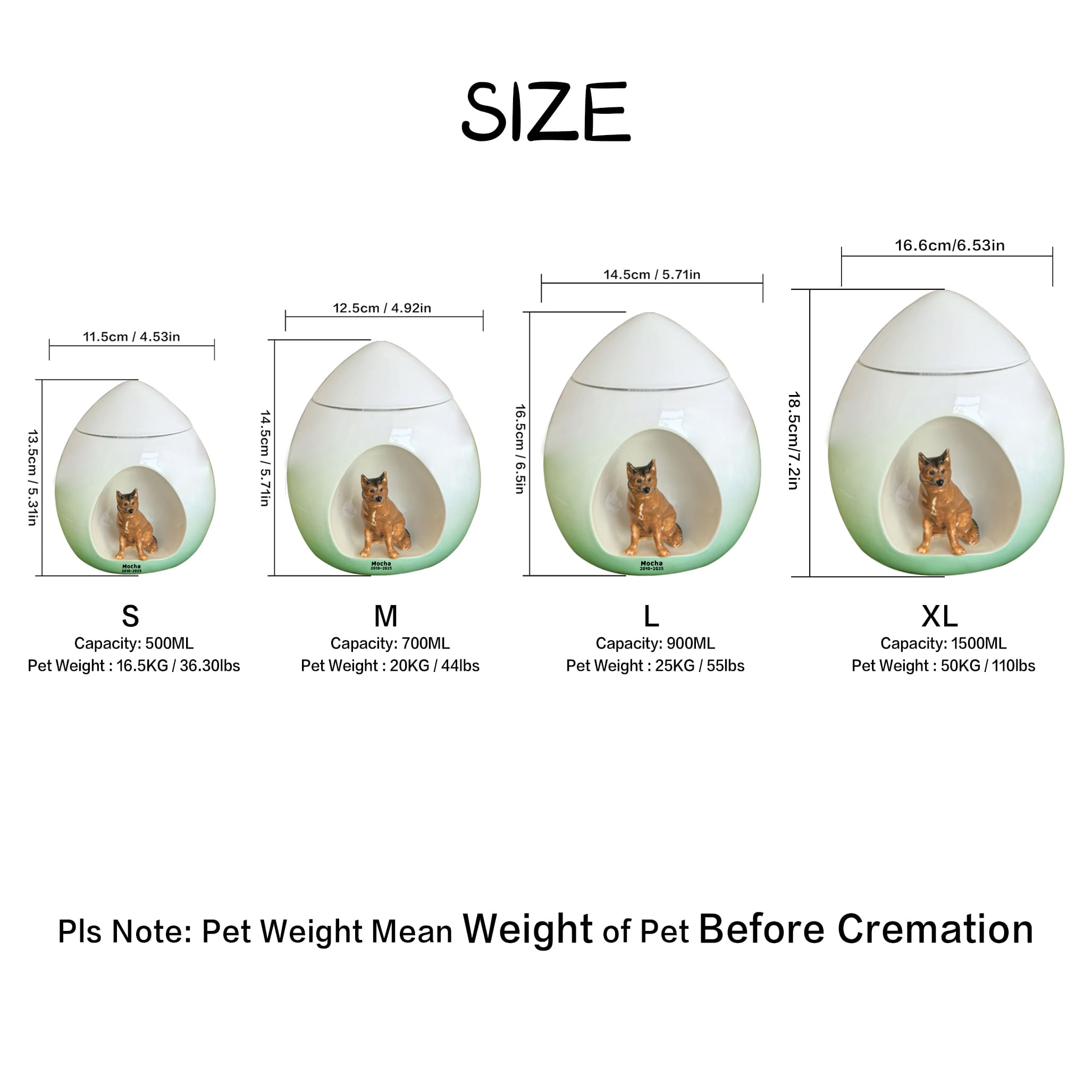 Personalized Ceramic Dog Urn for Ashes