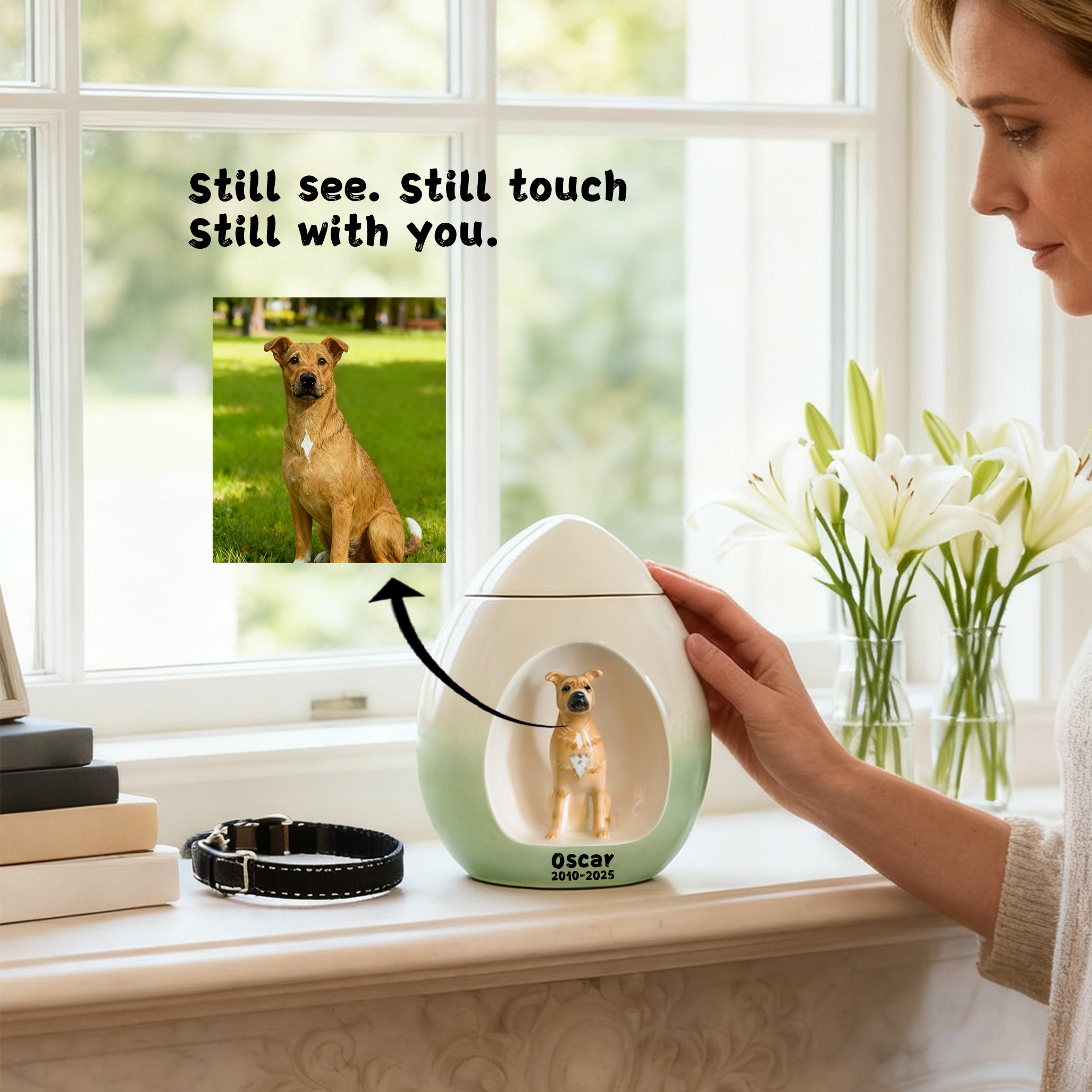 Personalized Ceramic Dog Urn for Ashes