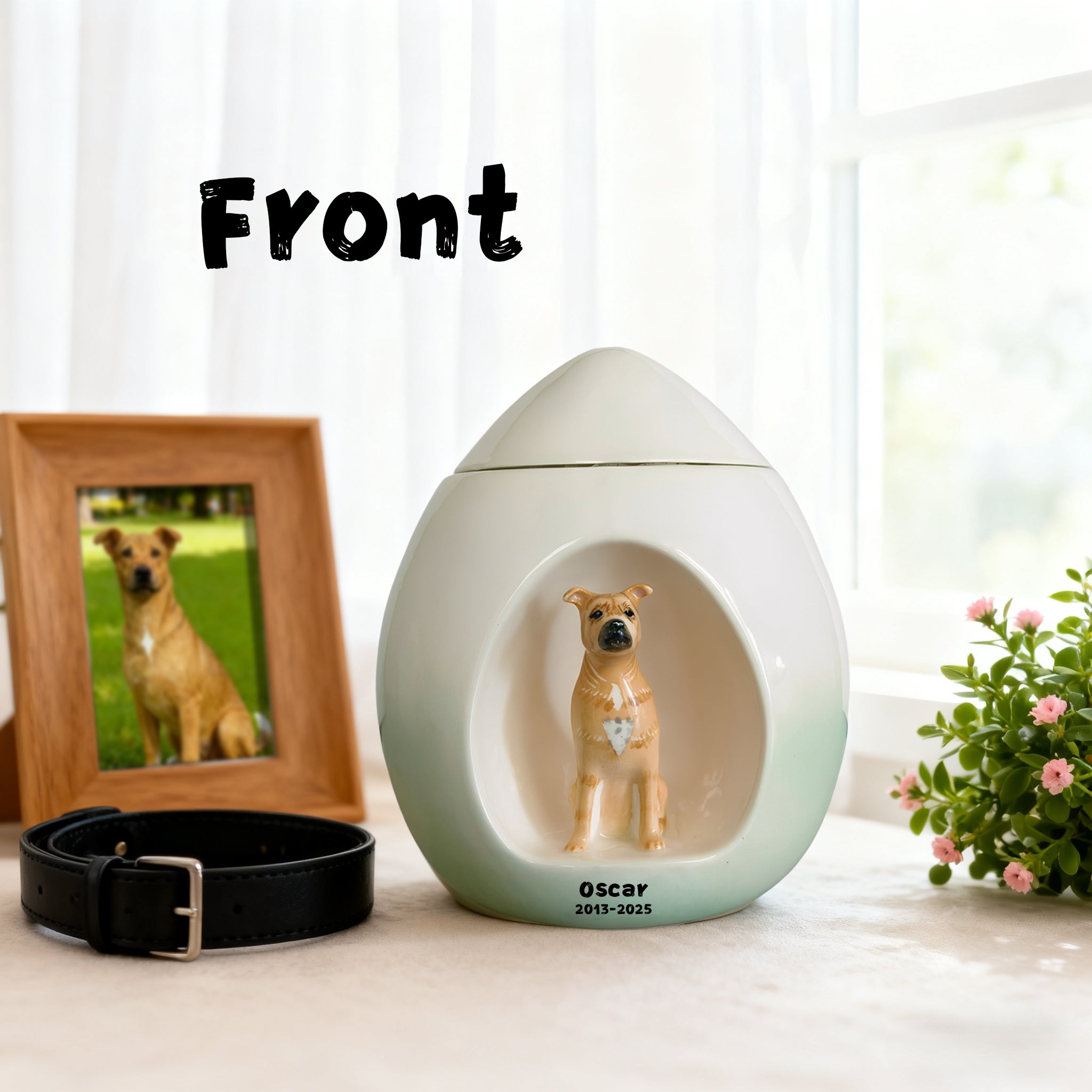 Personalized Ceramic Dog Urn for Ashes