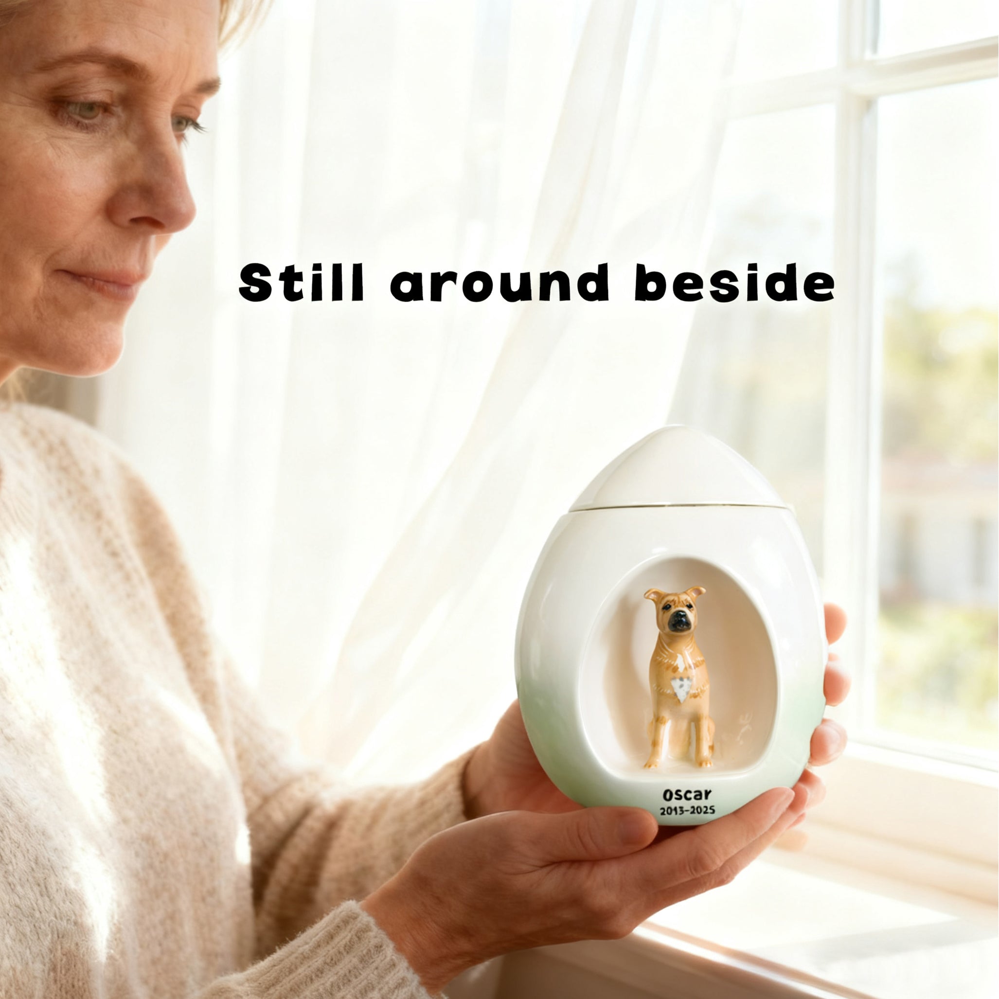 Personalized Ceramic Dog Urn for Ashes