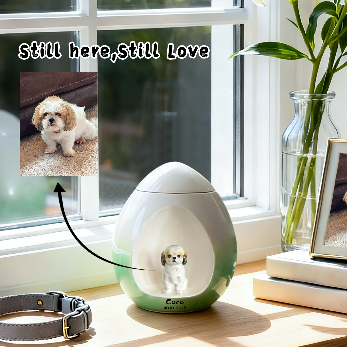 Personalized Ceramic Dog Urn for Ashes