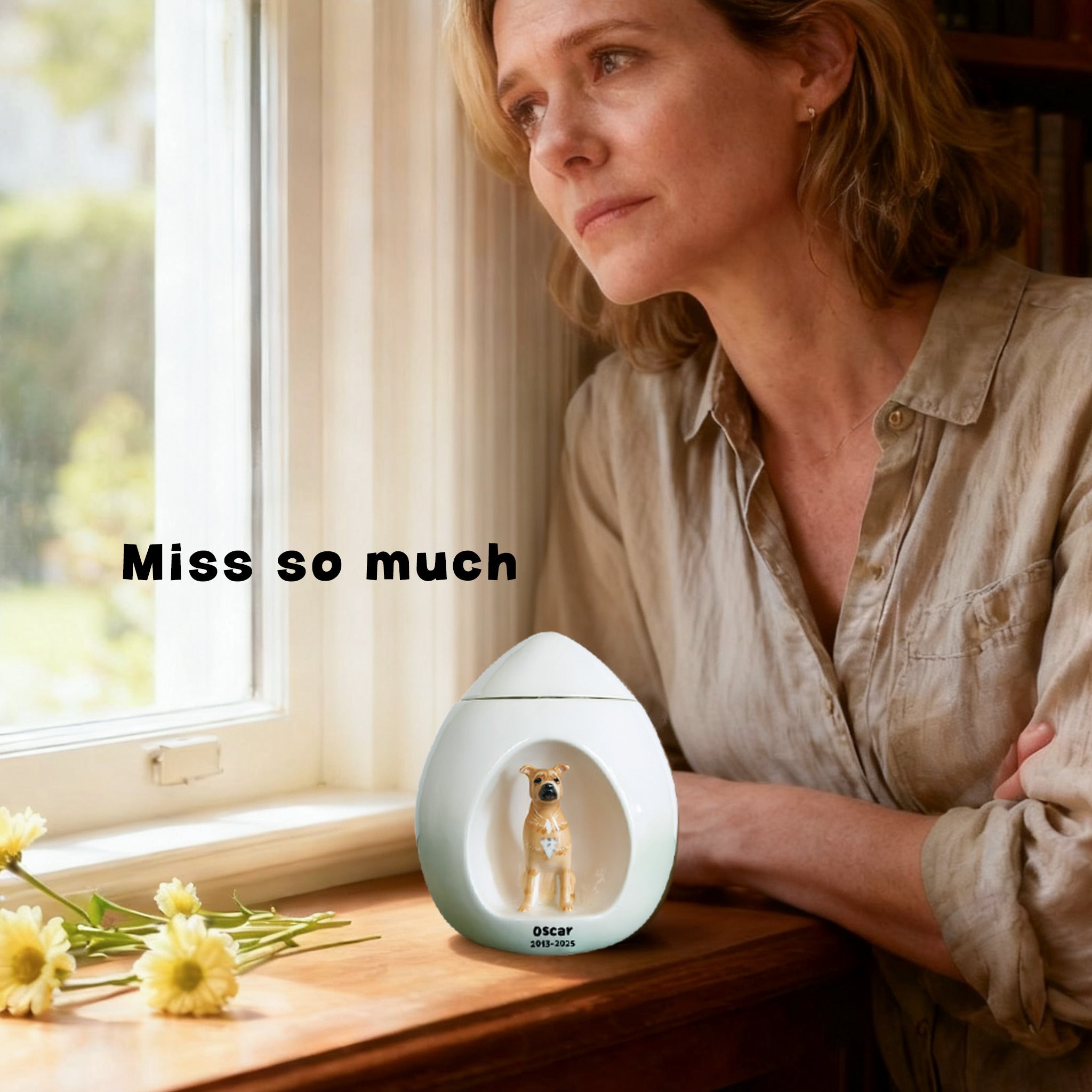 Personalized Ceramic Dog Urn for Ashes