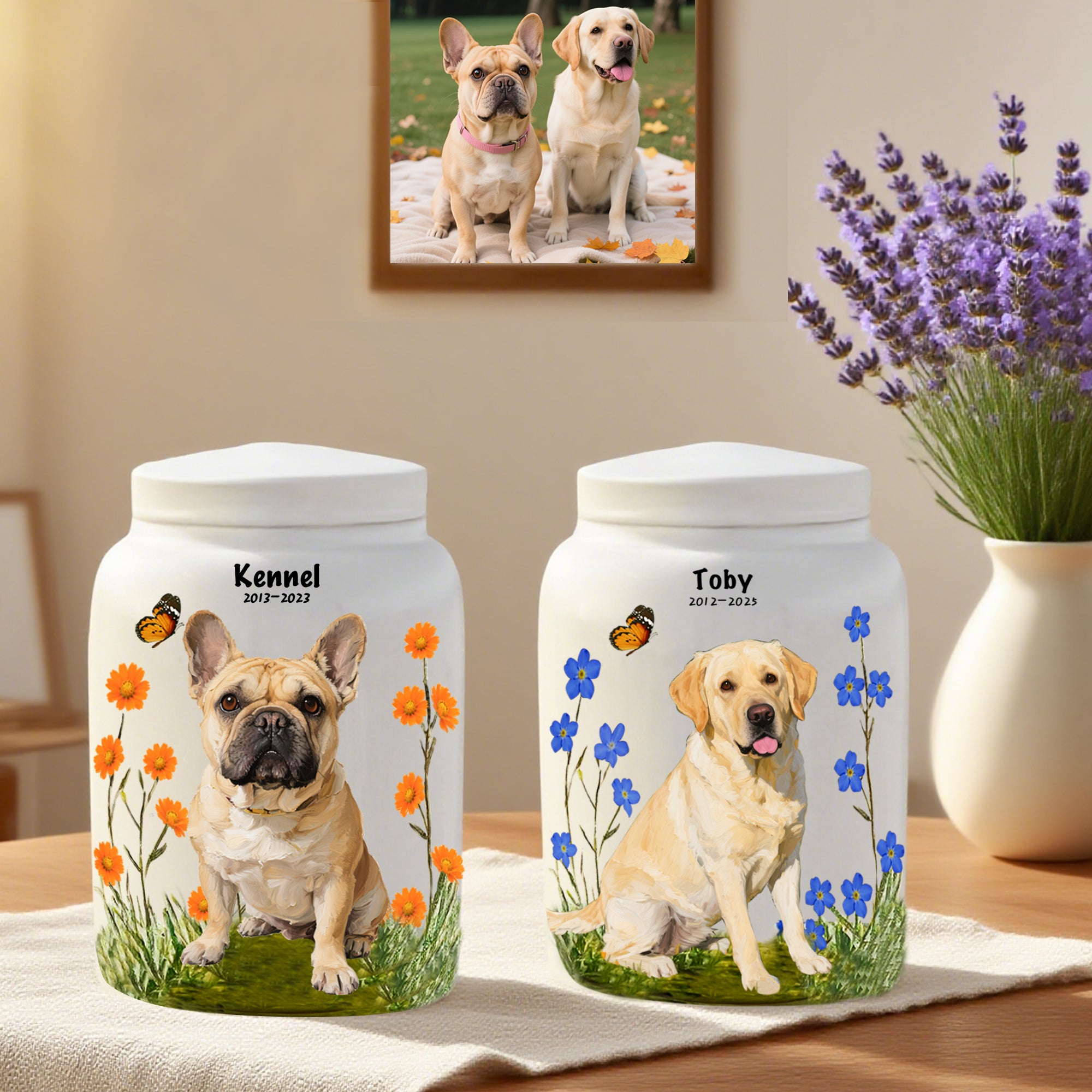 Ceramic Pet Urn for Dogs and Cats – Cremation Memorial Keepsake