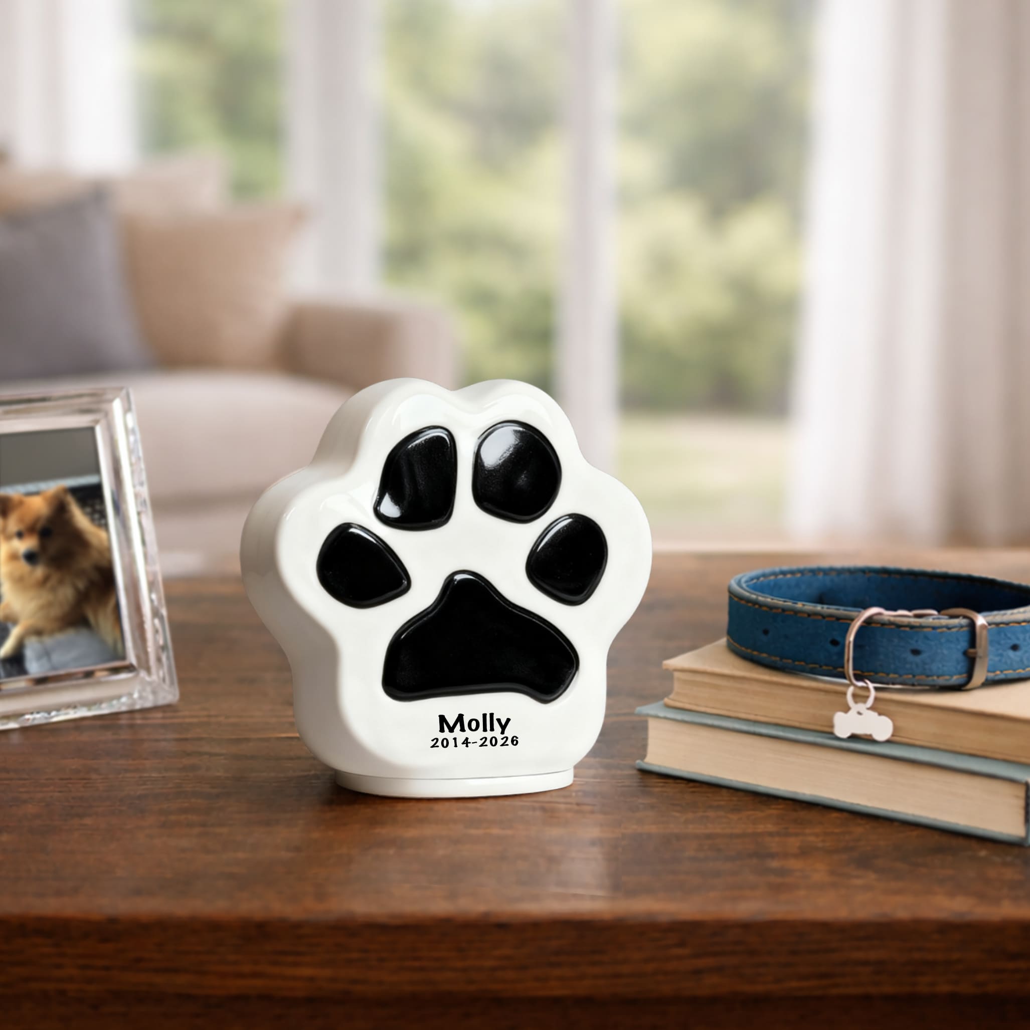 Modern Paw Print Dog Urn for Ashes – Minimal Ceramic Memorial