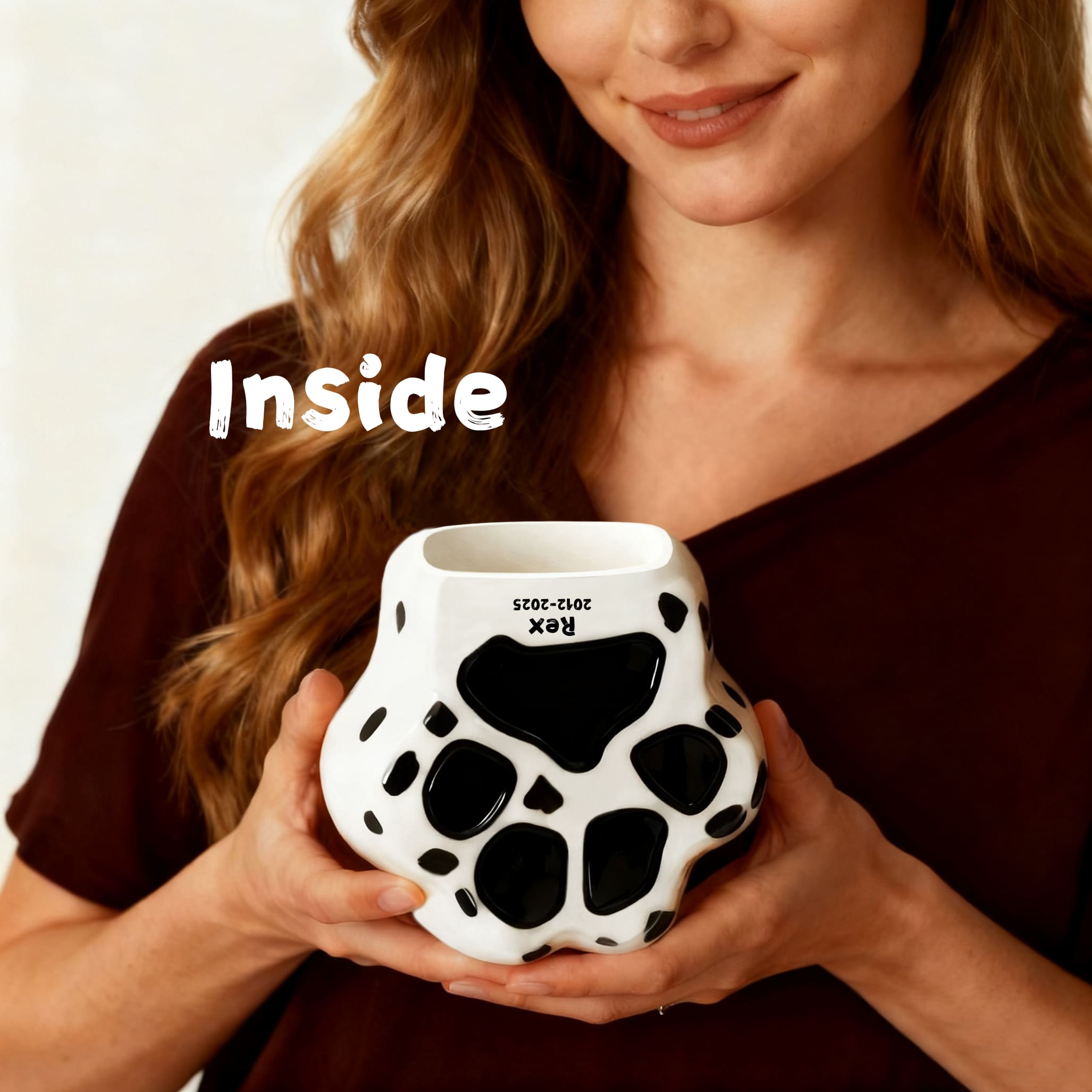 Paw Print Cat Urn for Ashes – Ceramic Memorial with Keepsake Imprint