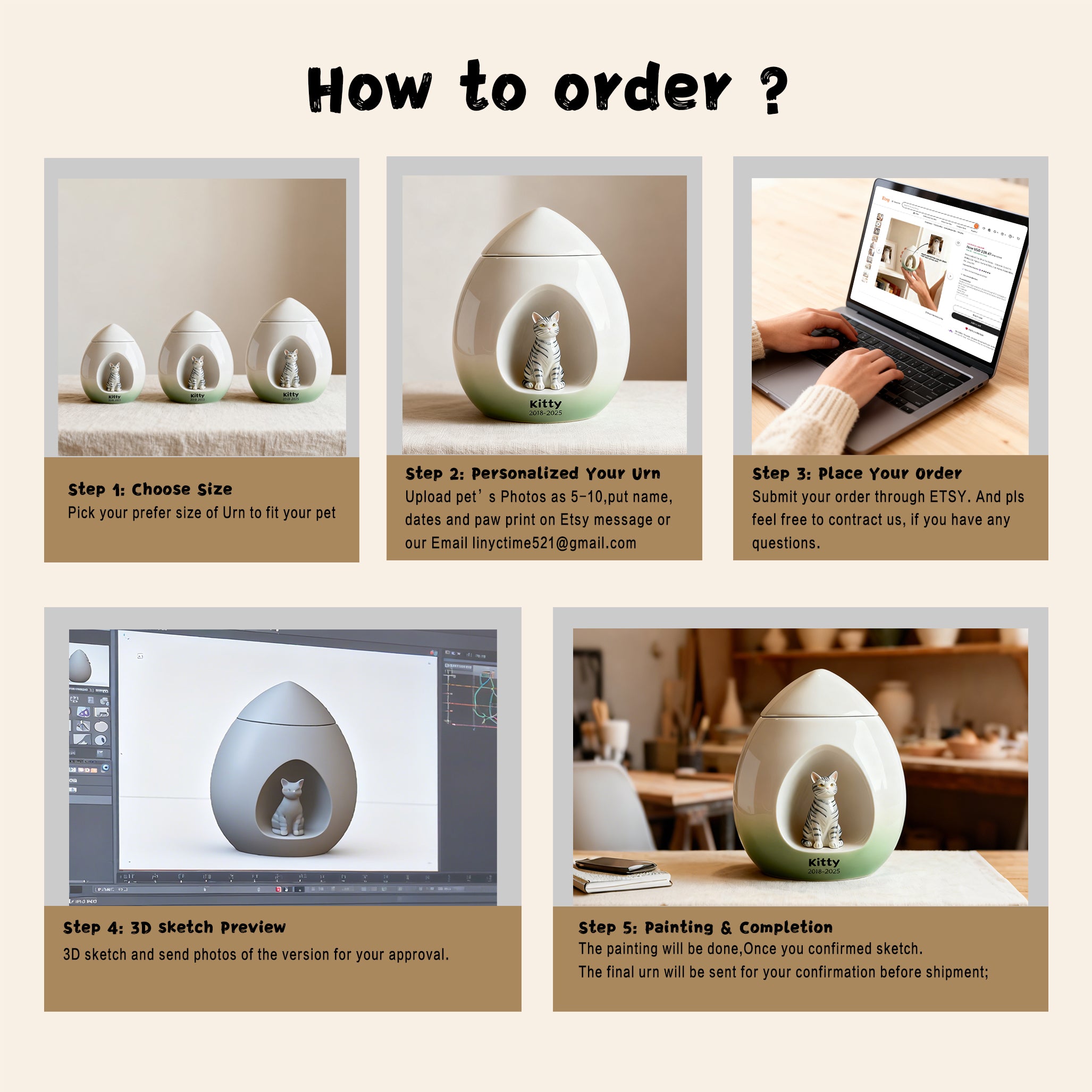 Personalized Ceramic Dog Urn for Ashes