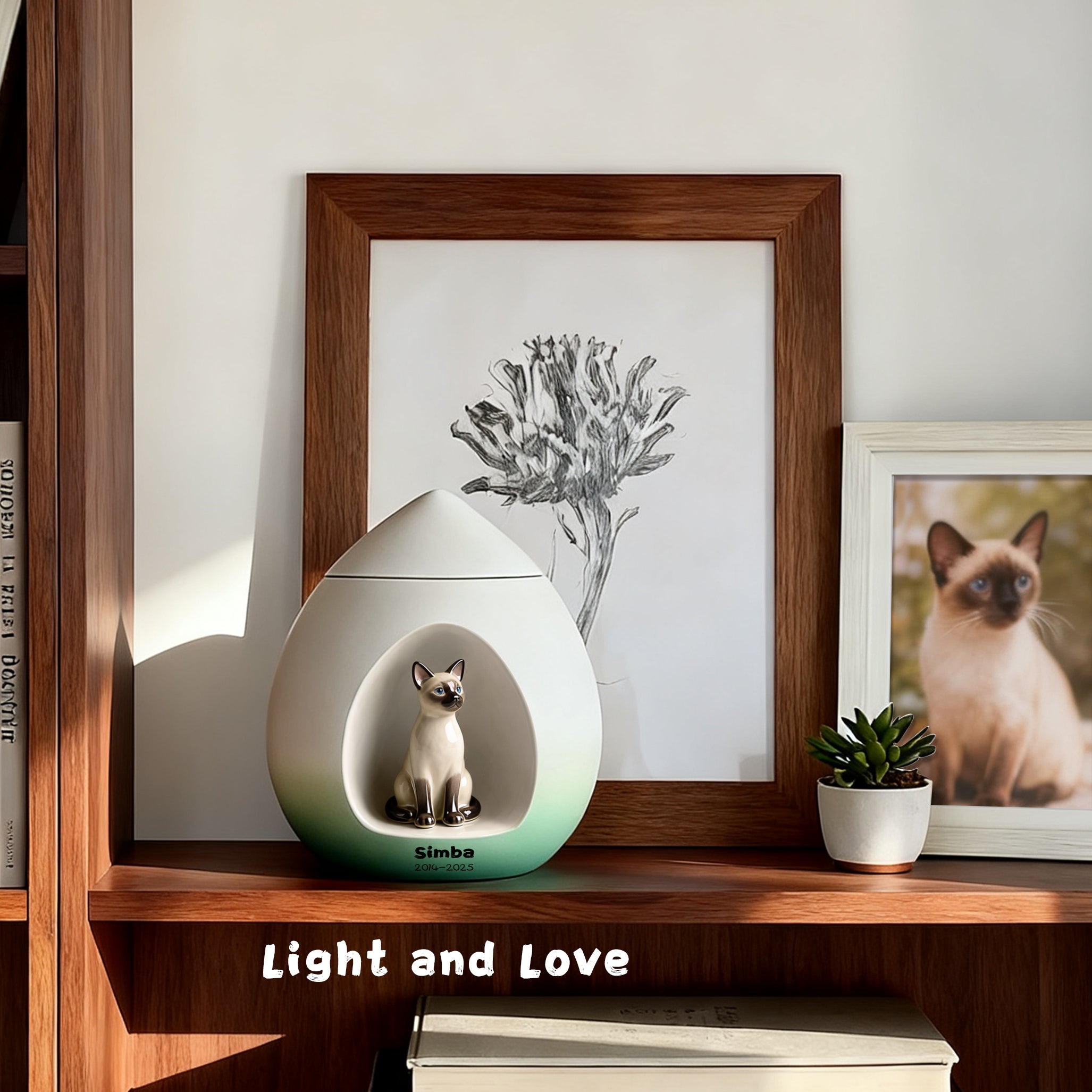 Personalized Dog Urn – Hand-Painted Ceramic Lifelike Portrait,Name and Date,Forever Home for Beloved Pet