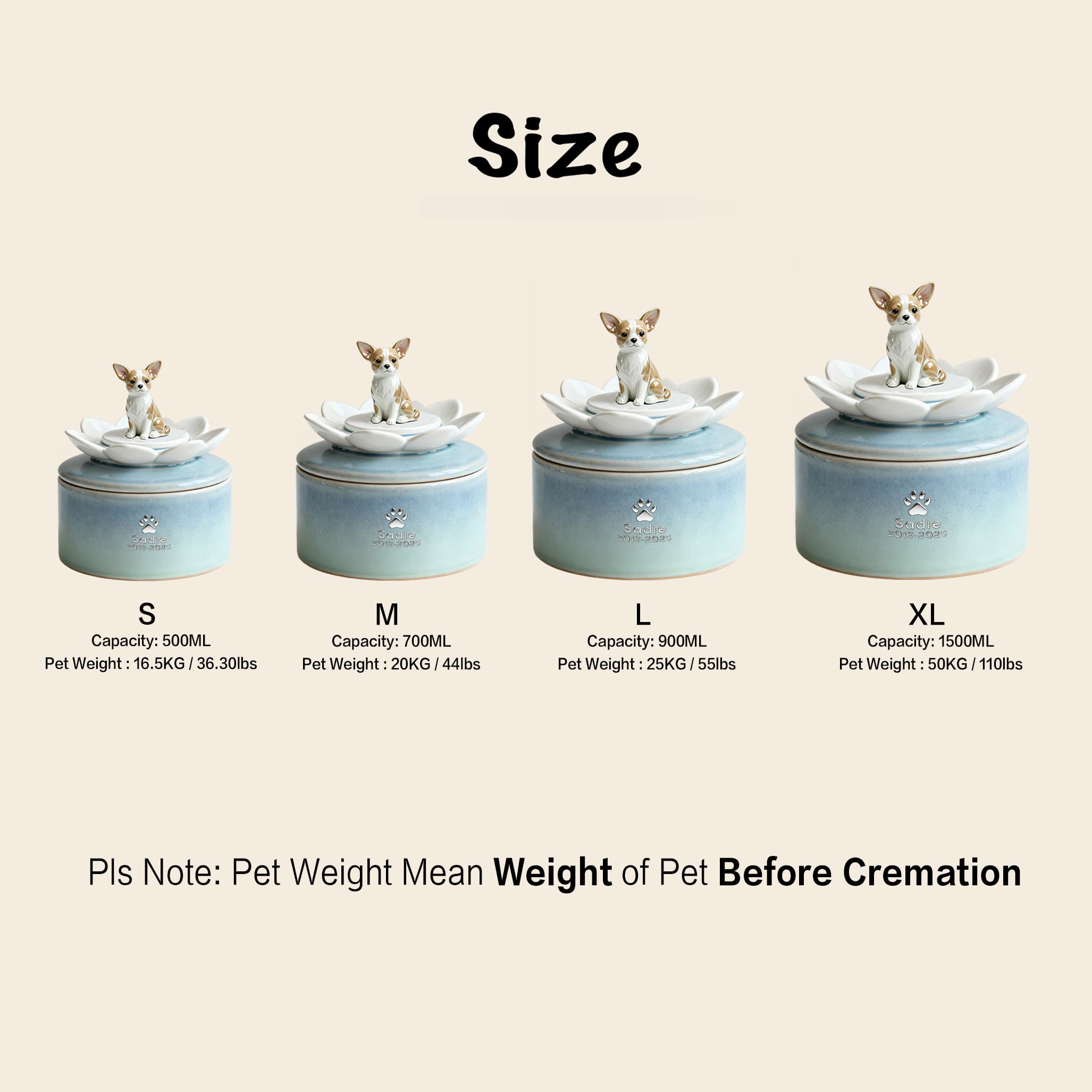 Handcrafted Ceramic Dog Urn #LO101