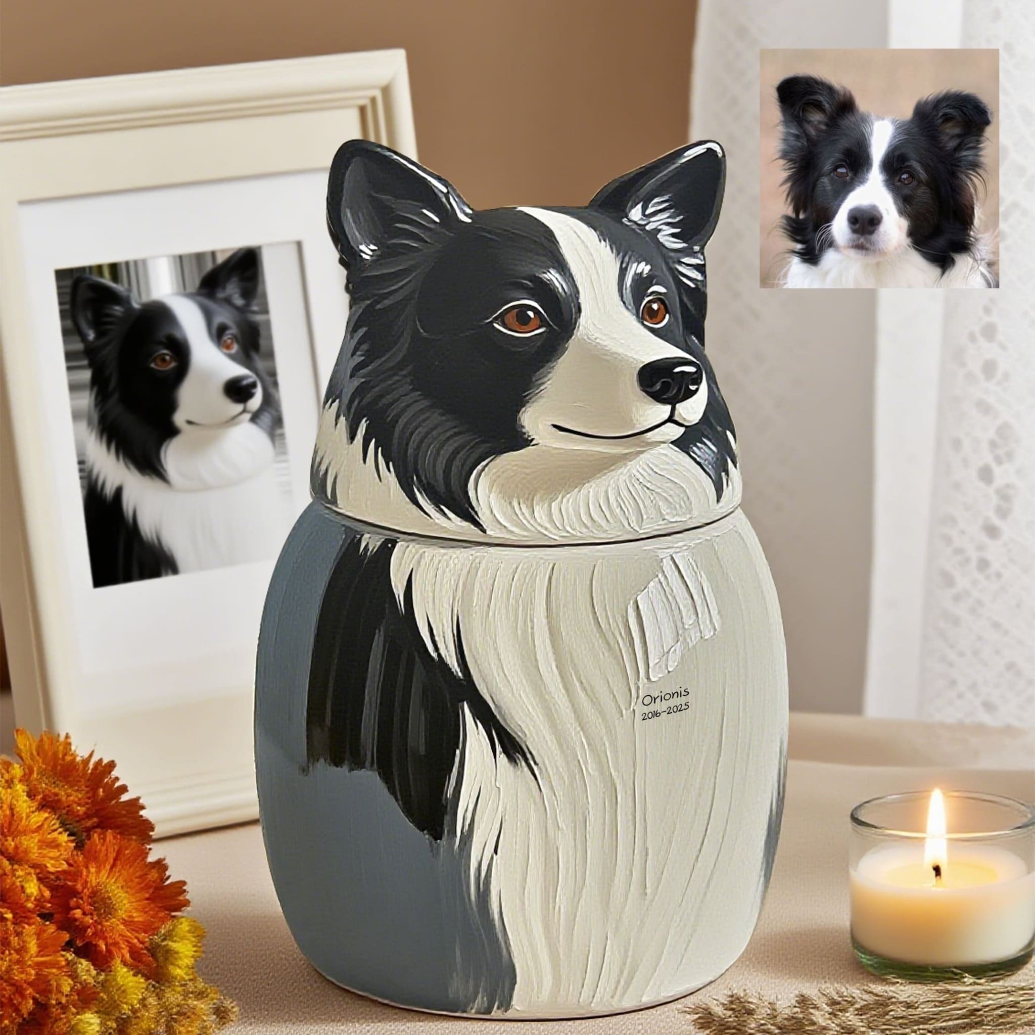 Handmade Ceramic Pet Urns for Ashes | Personalized Pet Portrait Keepsakes, Capturing Your Pet’s Essence