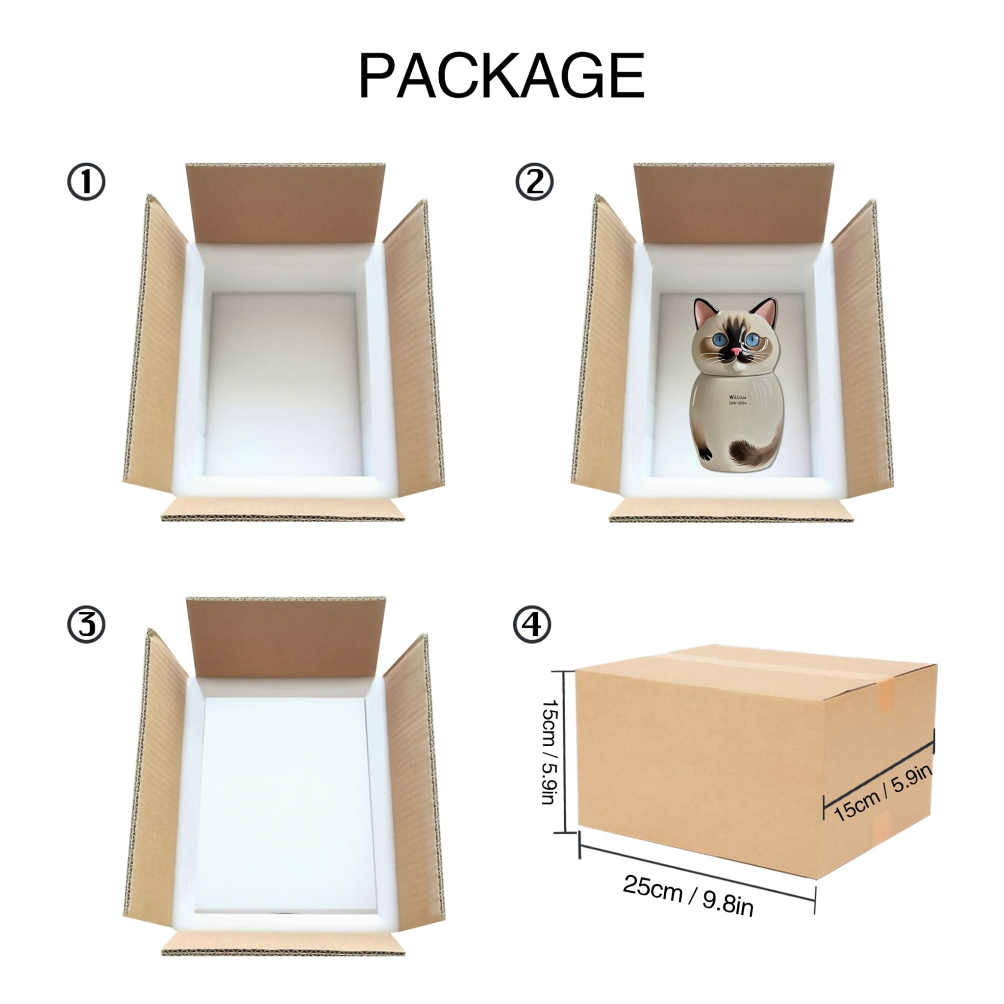 Personalised Siamese Cat Pet Urns - Custom Cat Urns with Pictures