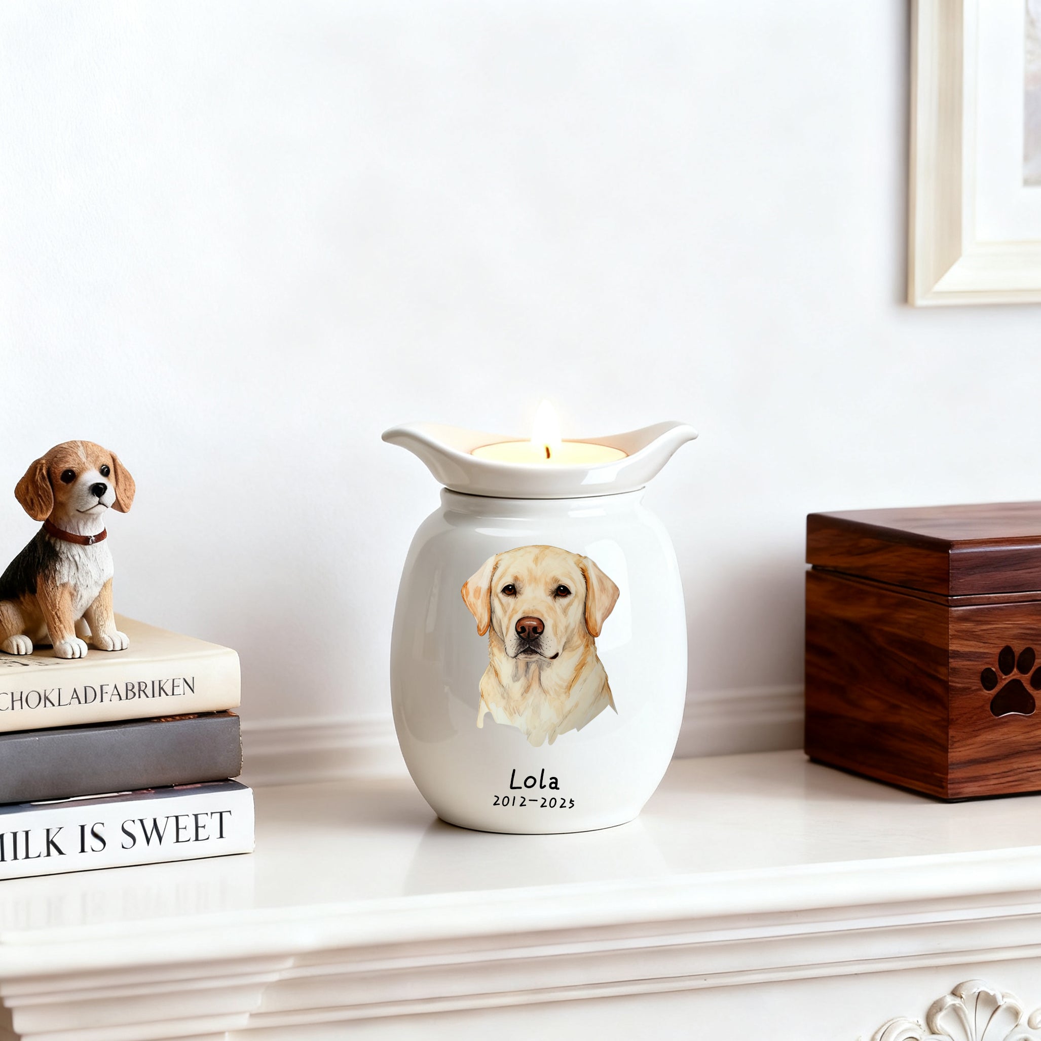 Dog Urn with Candle – Personalized #CA103