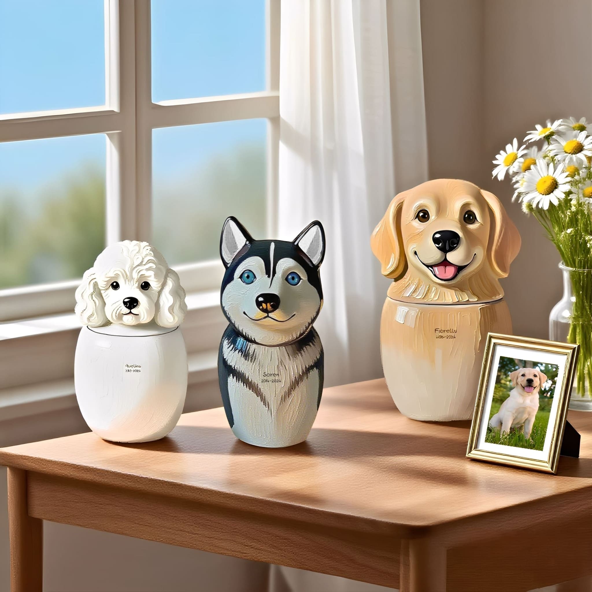 Handmade Ceramic Pet Urns for Ashes | Personalized Pet Portrait Keepsakes, Capturing Your Pet’s Essence