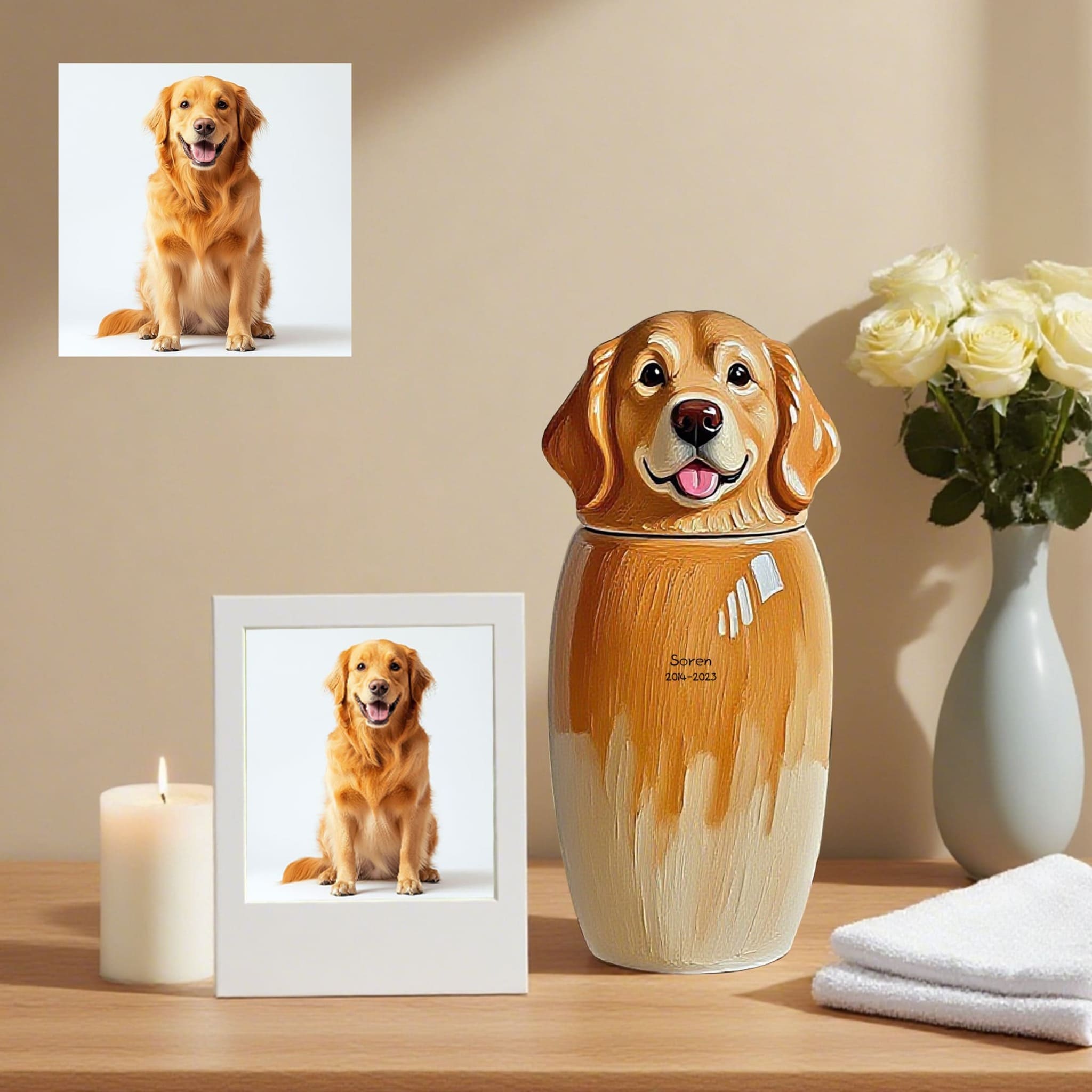 Handmade Ceramic Pet Urns for Ashes | Personalized Pet Portrait Keepsakes, Capturing Your Pet’s Essence