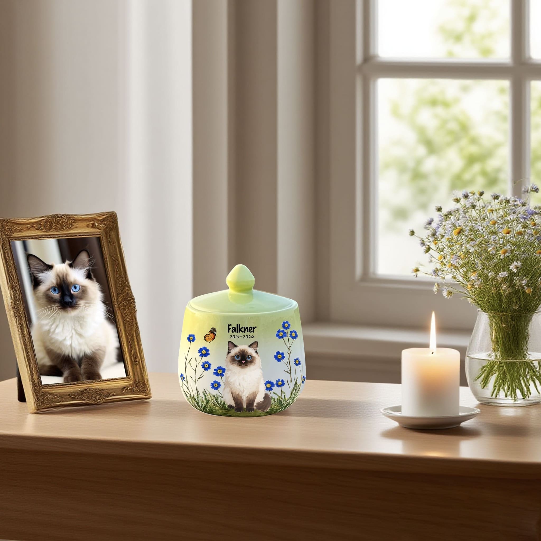 Personalized Siamese Cat Urn: Cherish Memories of Your Beloved Feline