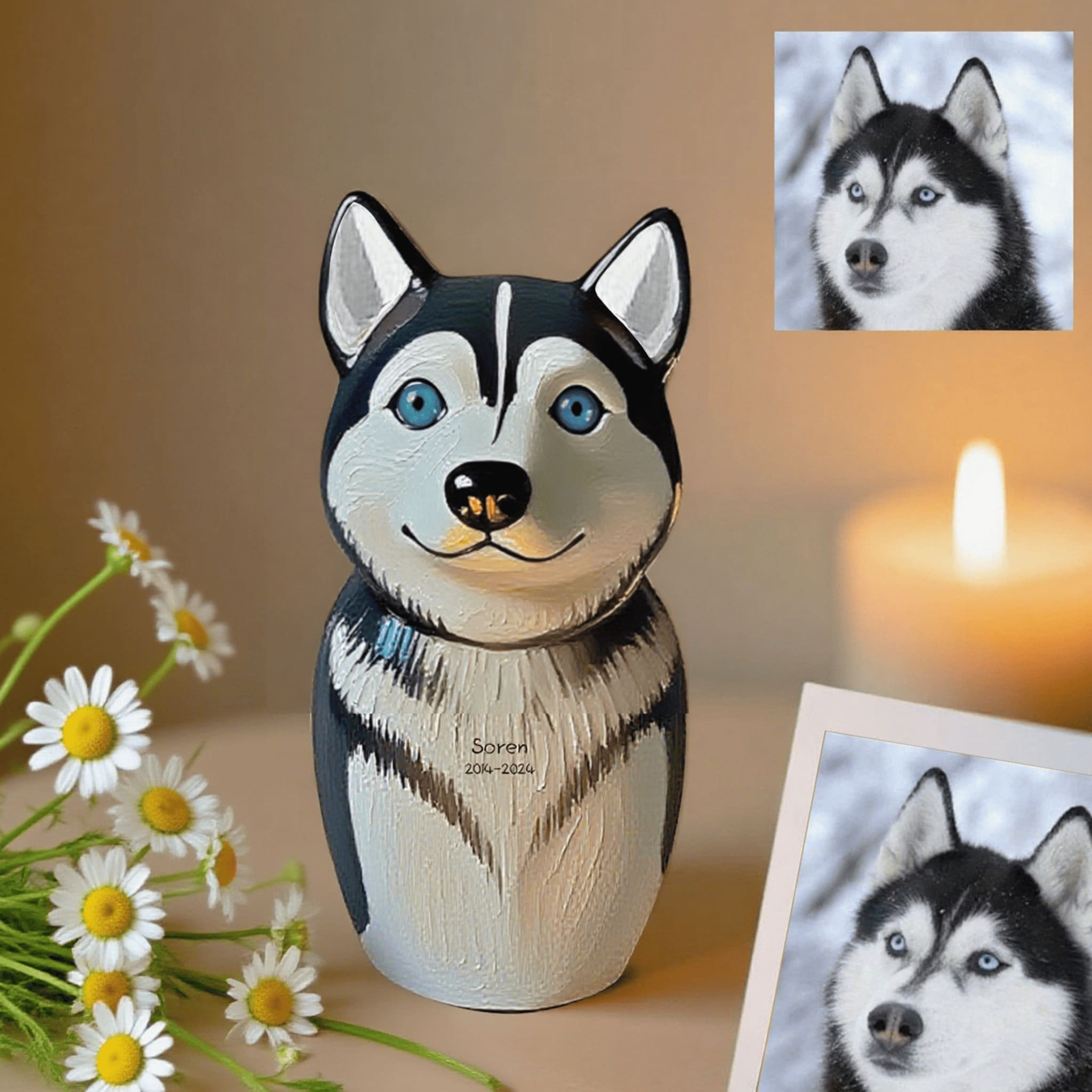 Eternal Companion Dogs Portrait Ceramic Urn/Decor