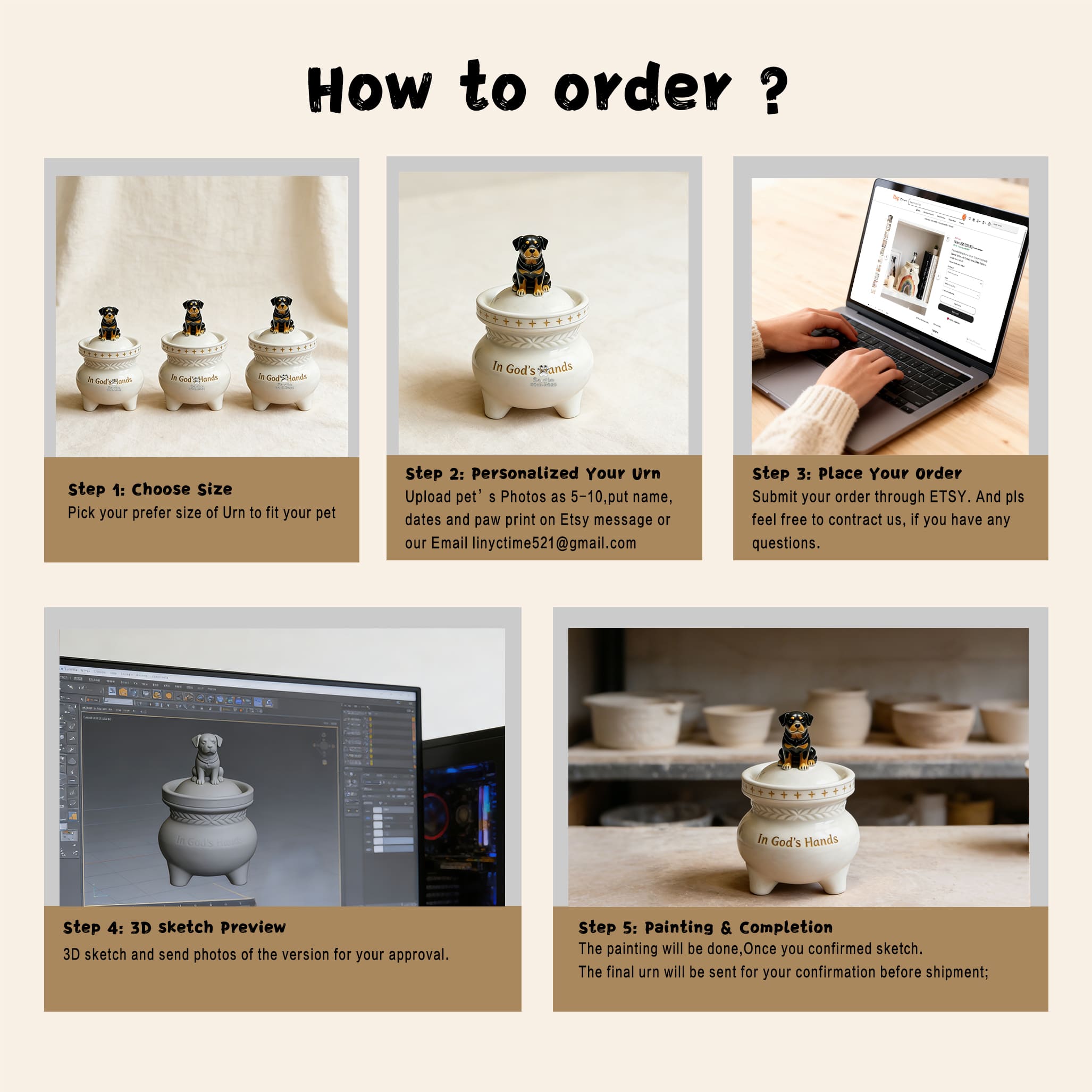 Personalized Dog Memorial Urn #D102