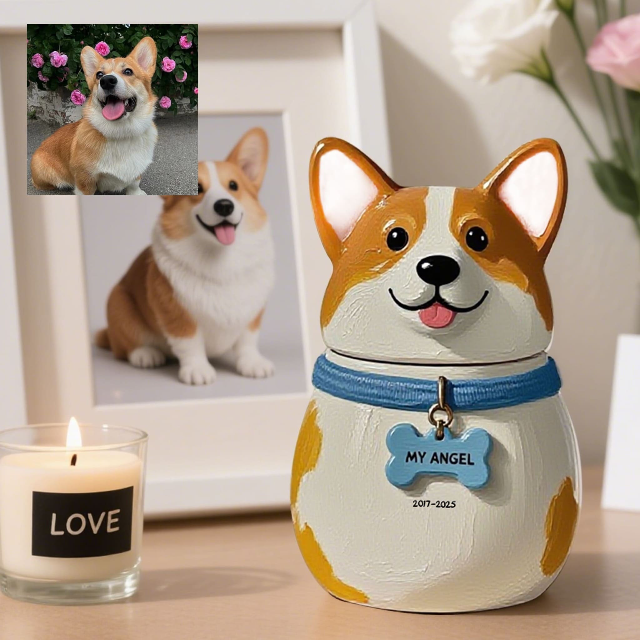 Eternal Companion Dogs Portrait Ceramic Urn/Decor