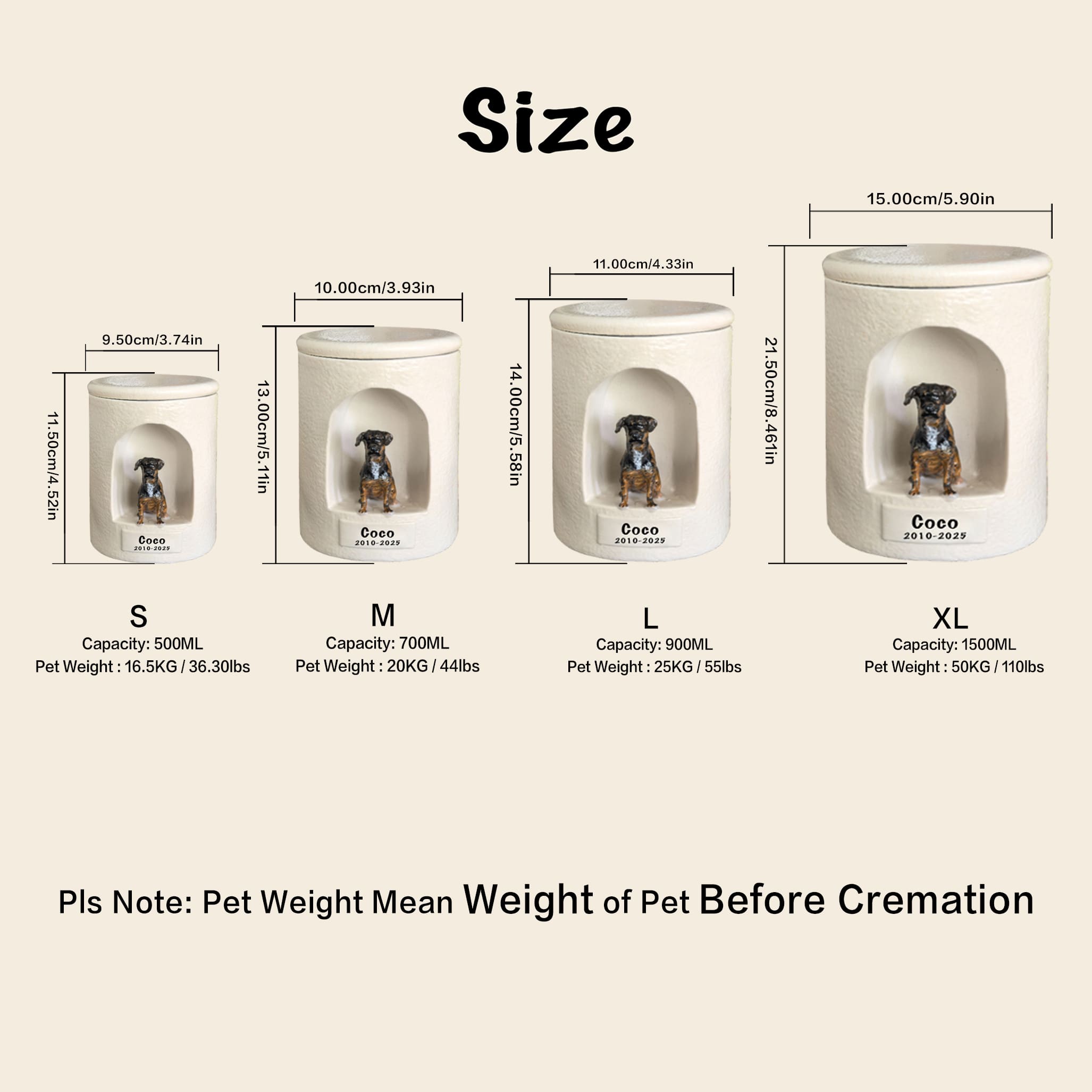 Personalized Dog & Cat Urn #BC402