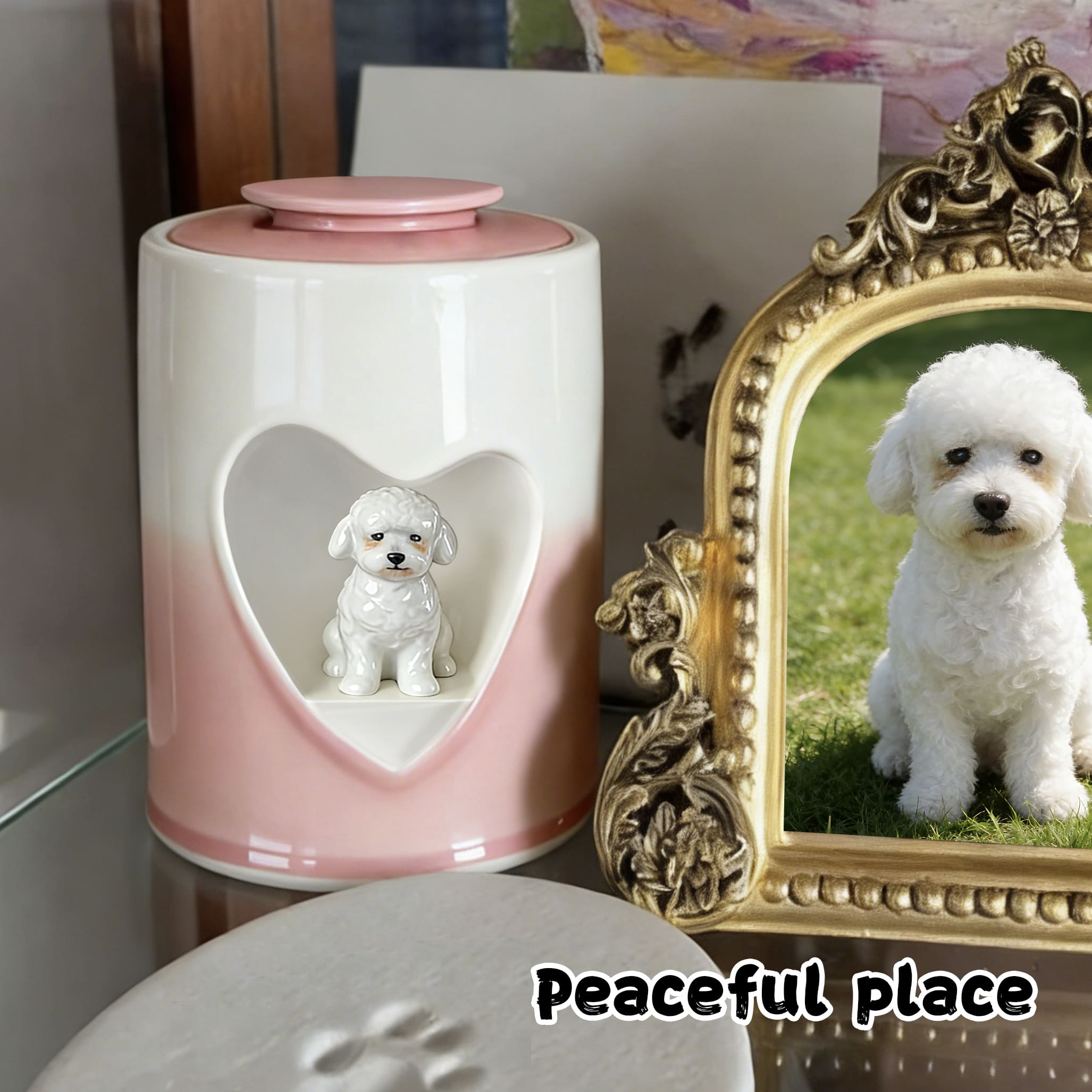 Personalized Heart-Shaped Dog Urn #HS204