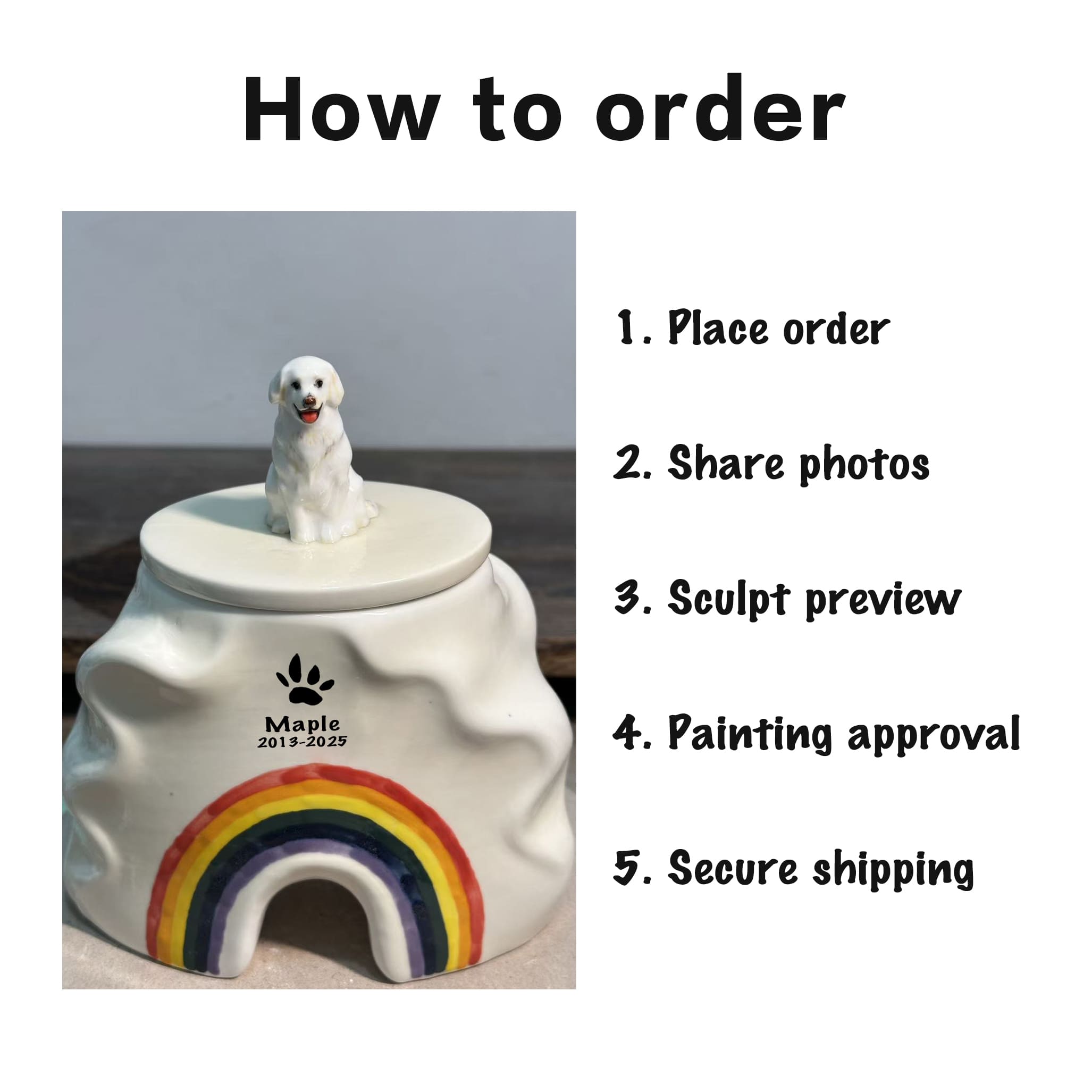 Custom Dog Urn for Ashes #RB310