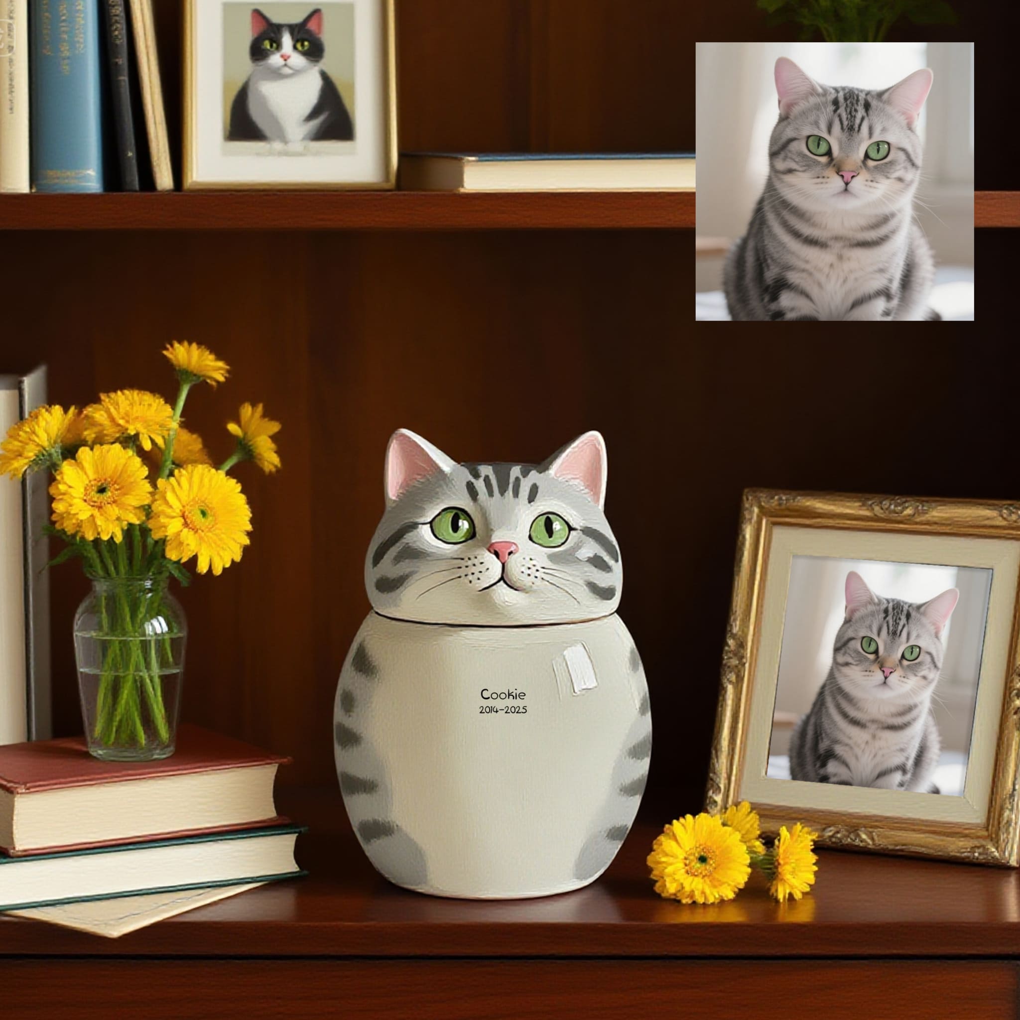 Personalised Siamese Cat Pet Urns - Custom Cat Urns with Pictures