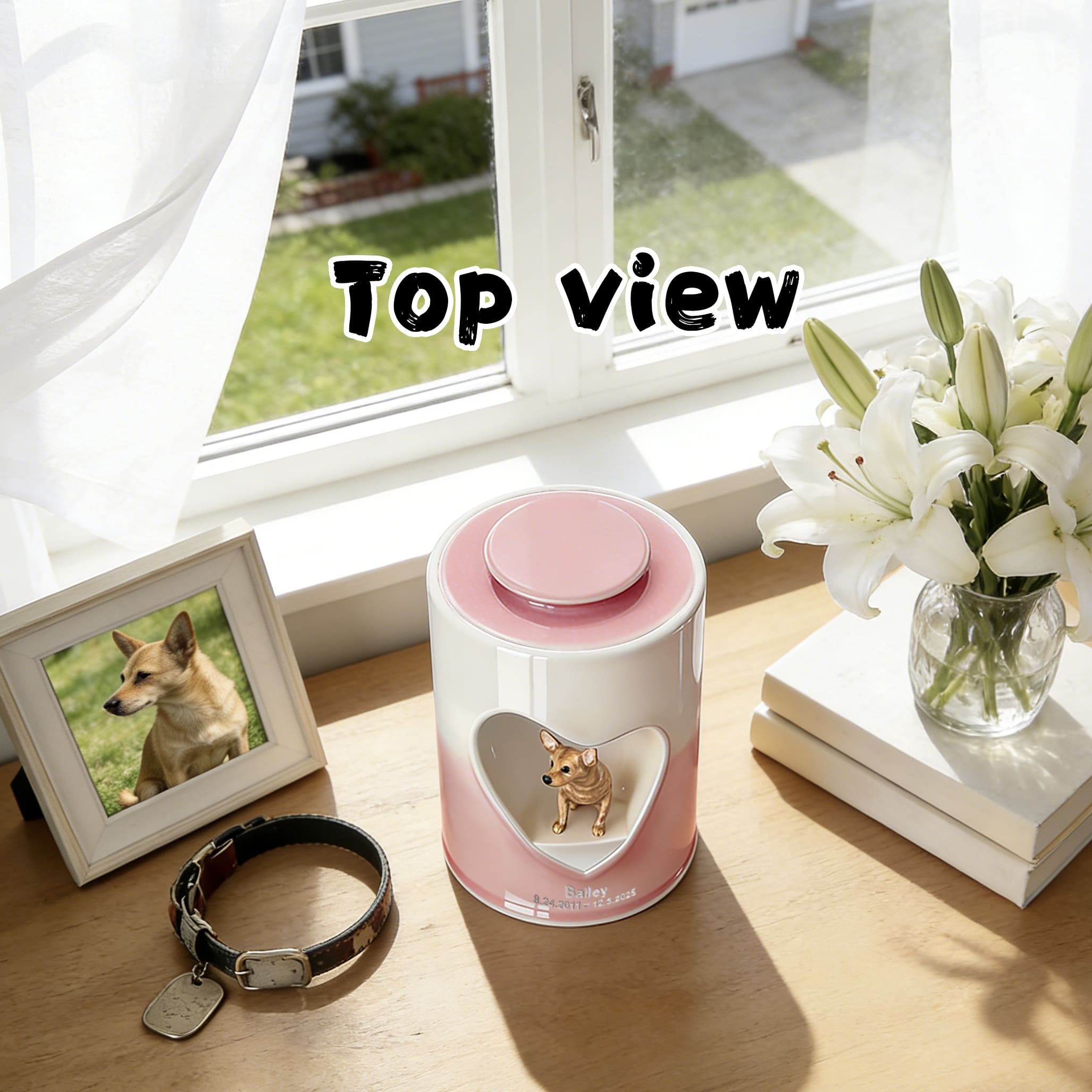 Personalized Heart-Shaped Dog Urn #HS204